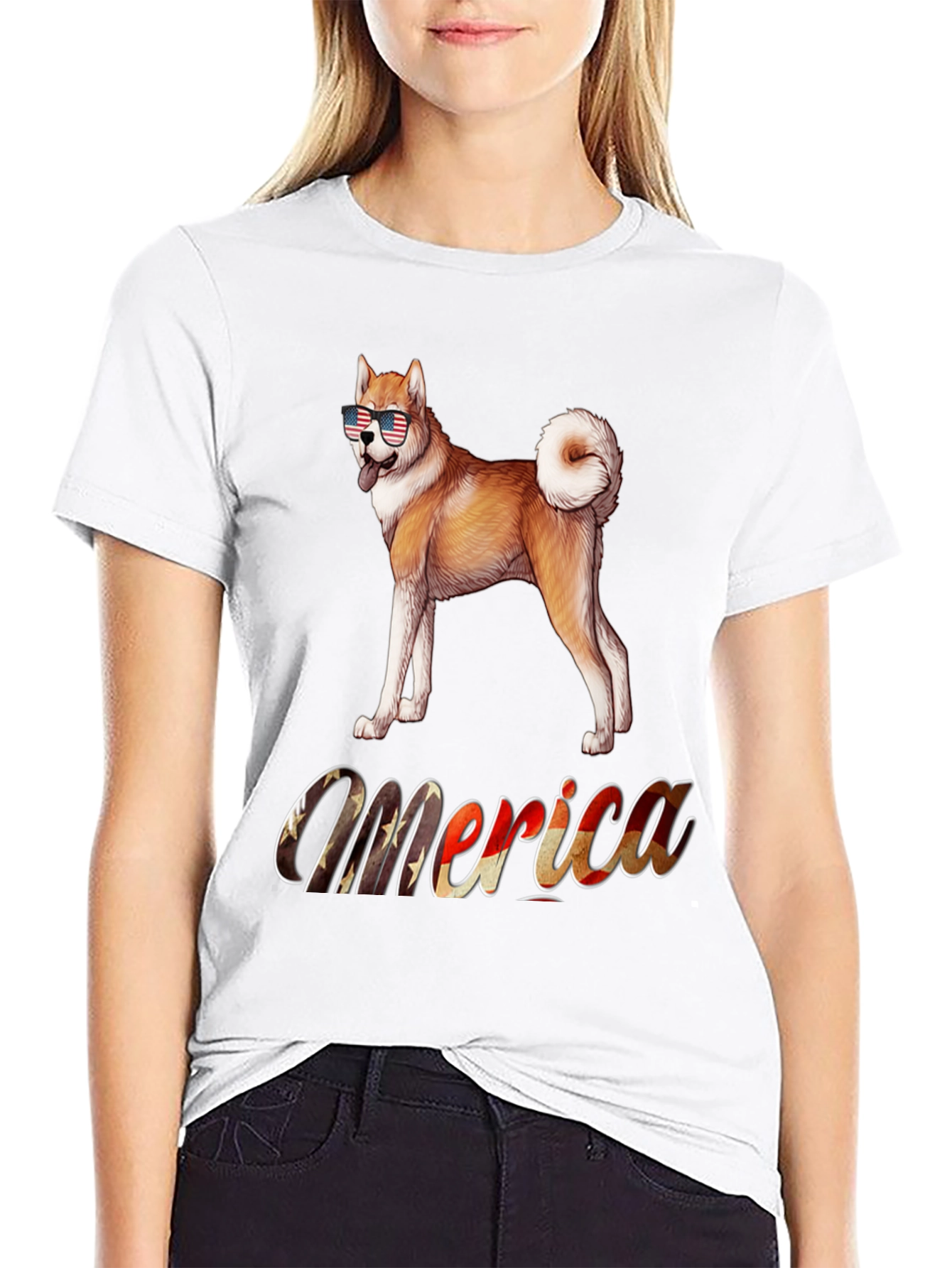 Patriotic Akita Merica T-Shirt