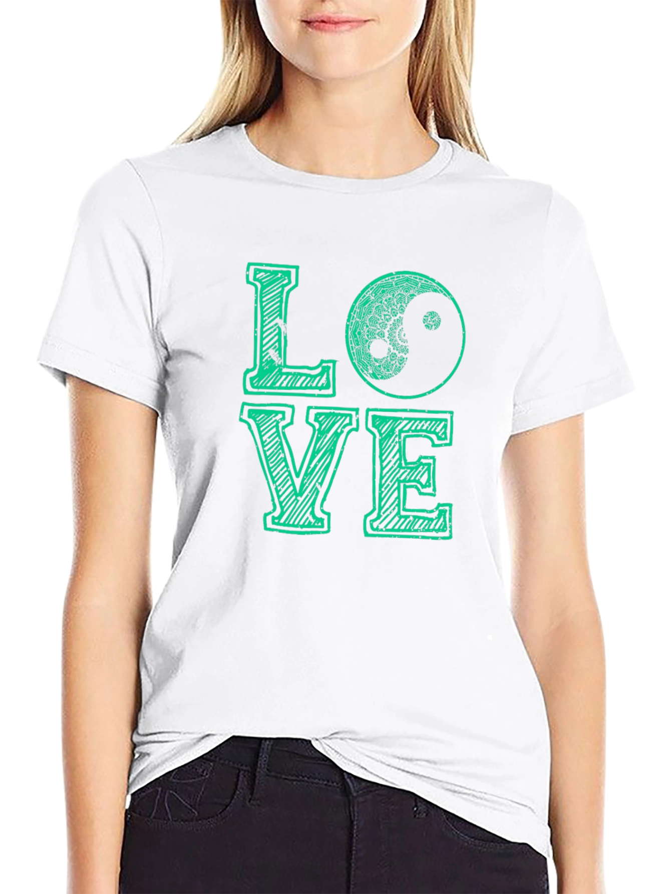 Love Yin Yang Graphic T-Shirt - Mens Black Tee