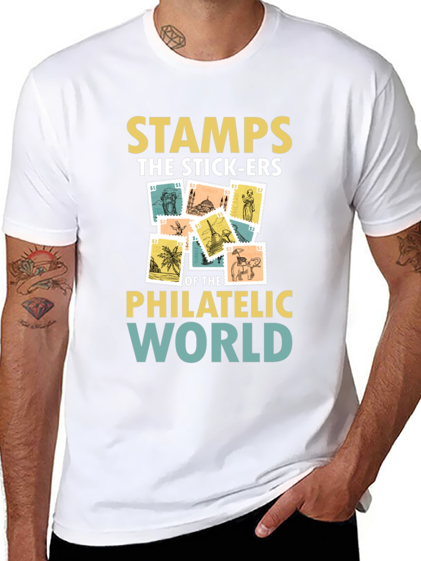 Philatelic World T-Shirt - Stamps the Stick-ers