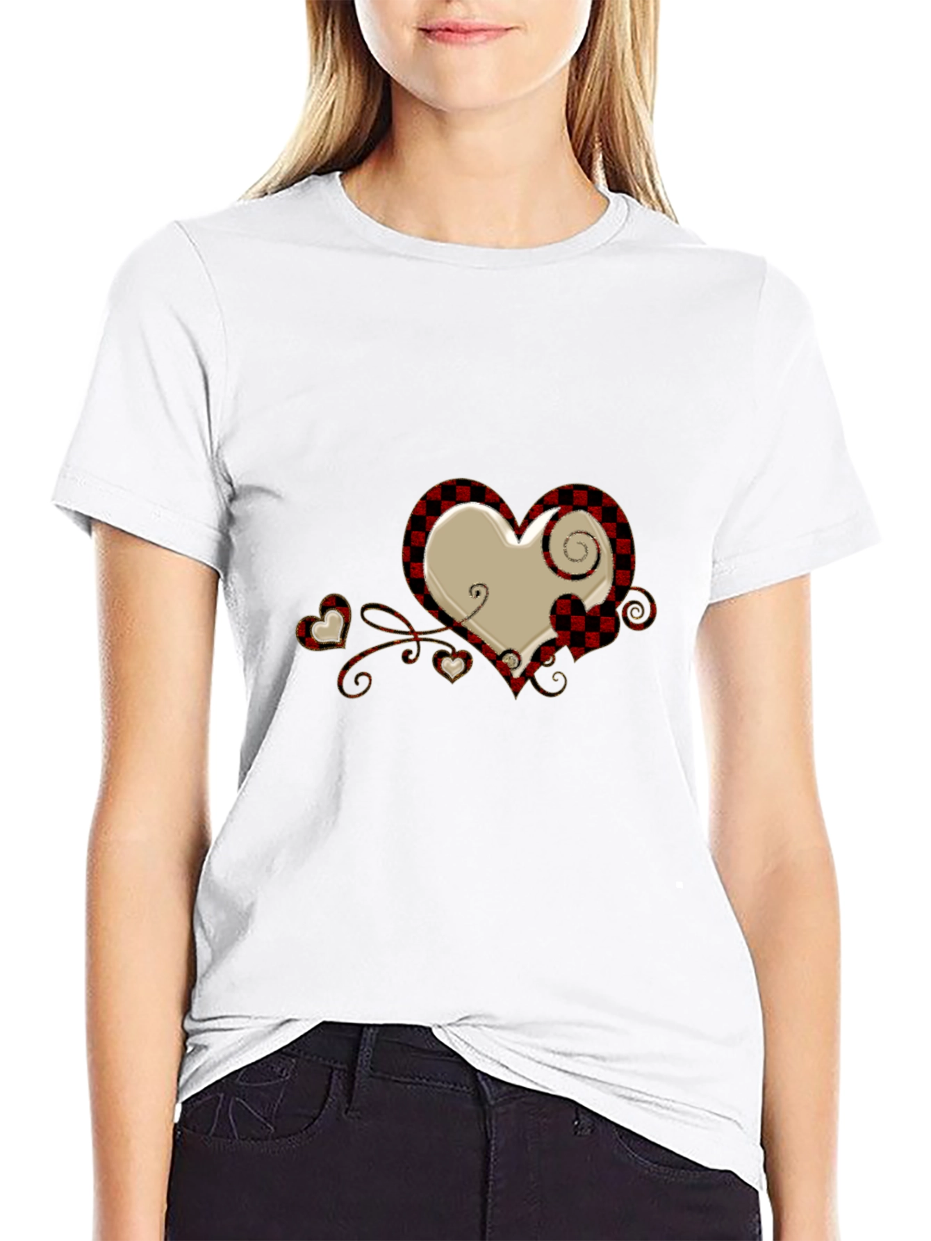 Plaid Heart Graphic Tee