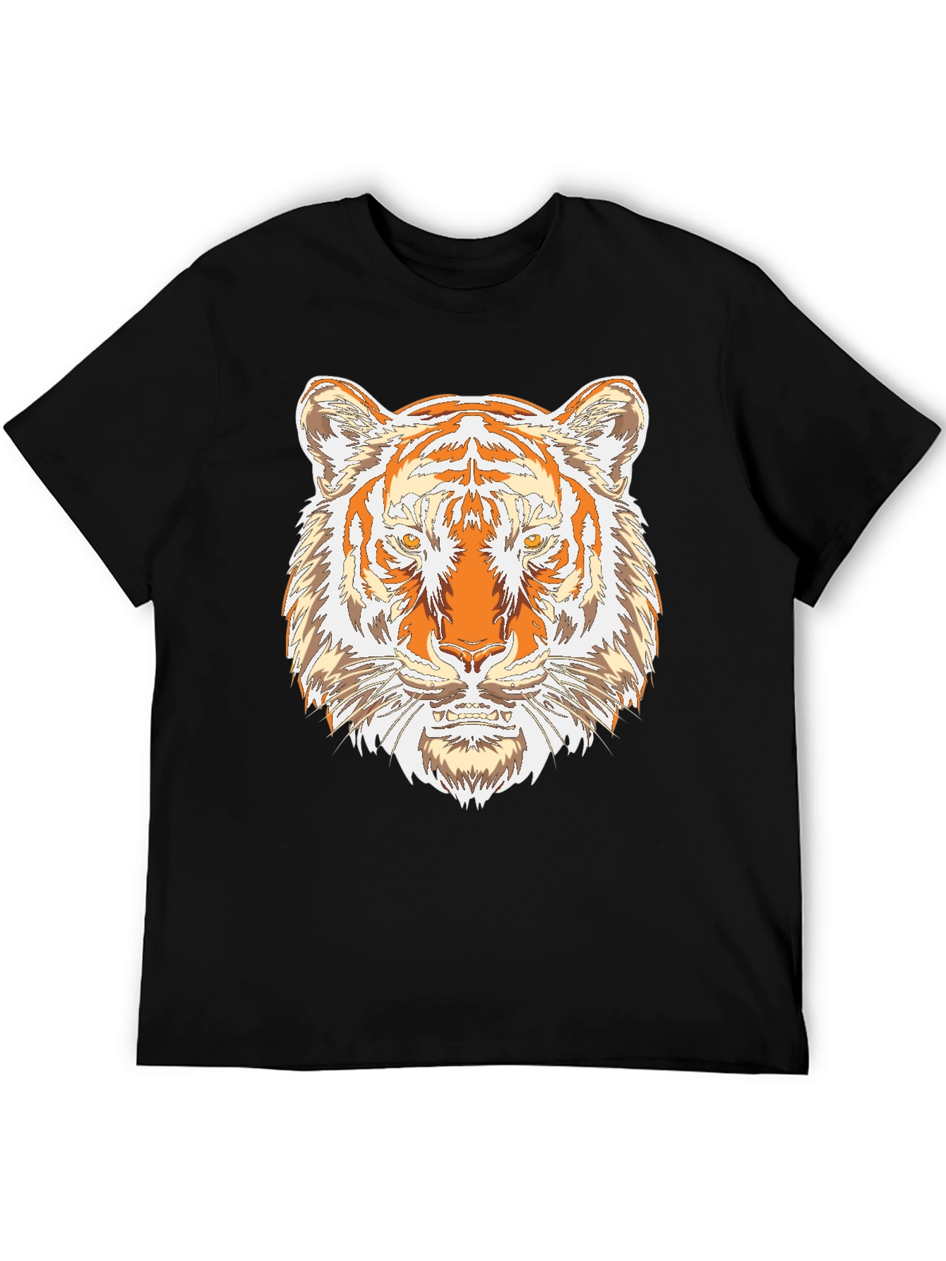 Tiger Graphic Print Black T-Shirt