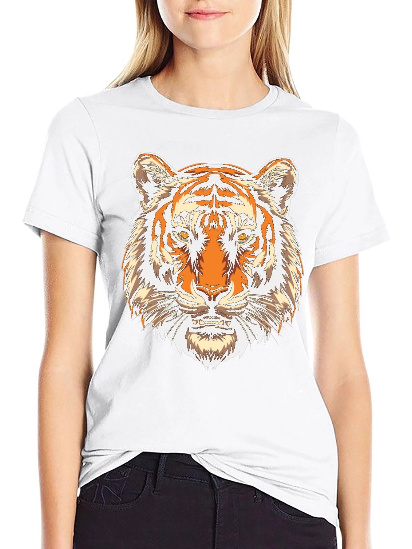 Tiger Graphic Print Black T-Shirt