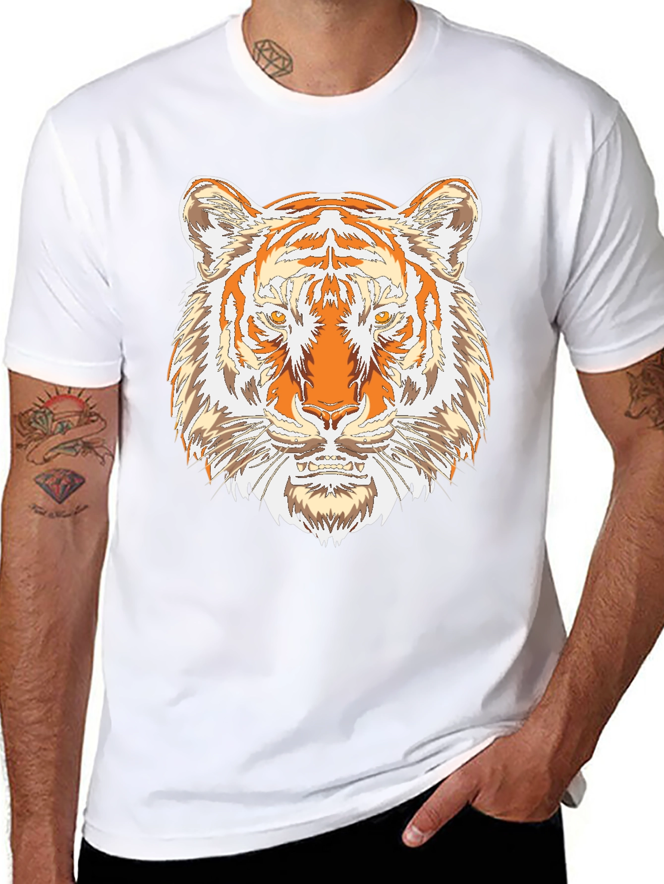 Tiger Graphic Print Black T-Shirt