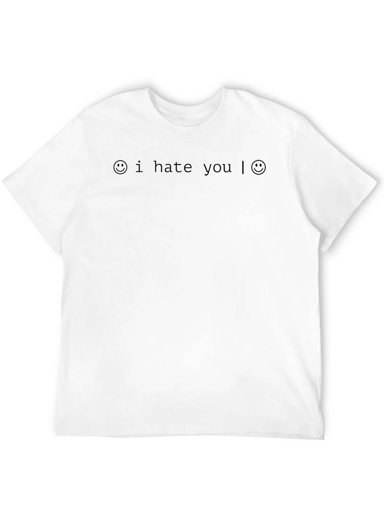 I Hate You Smiley Face Black T-Shirt