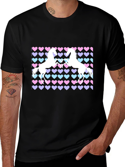 Unicorn Heart T-Shirt - Mens Graphic Tee