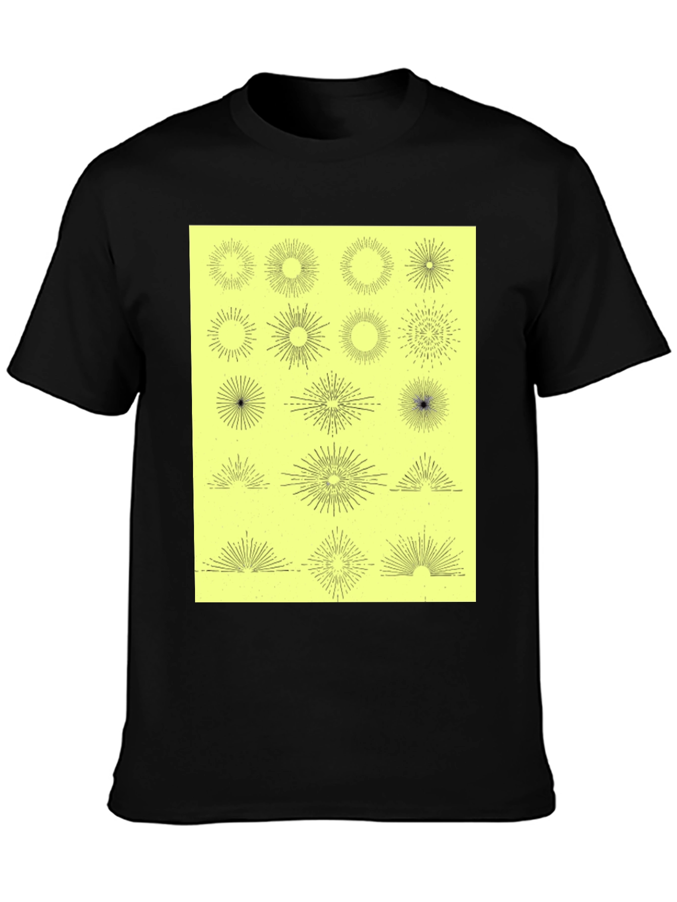 Starburst Graphic Print Black T-Shirt