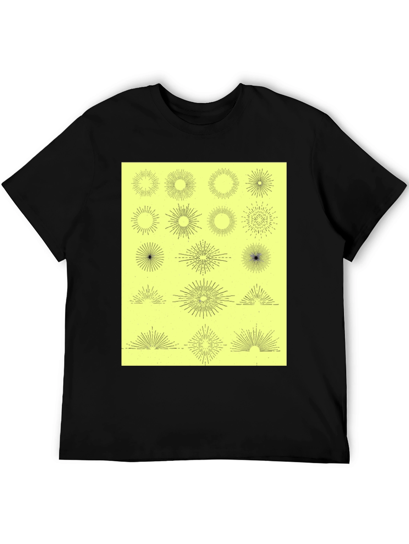 Starburst Graphic Print Black T-Shirt