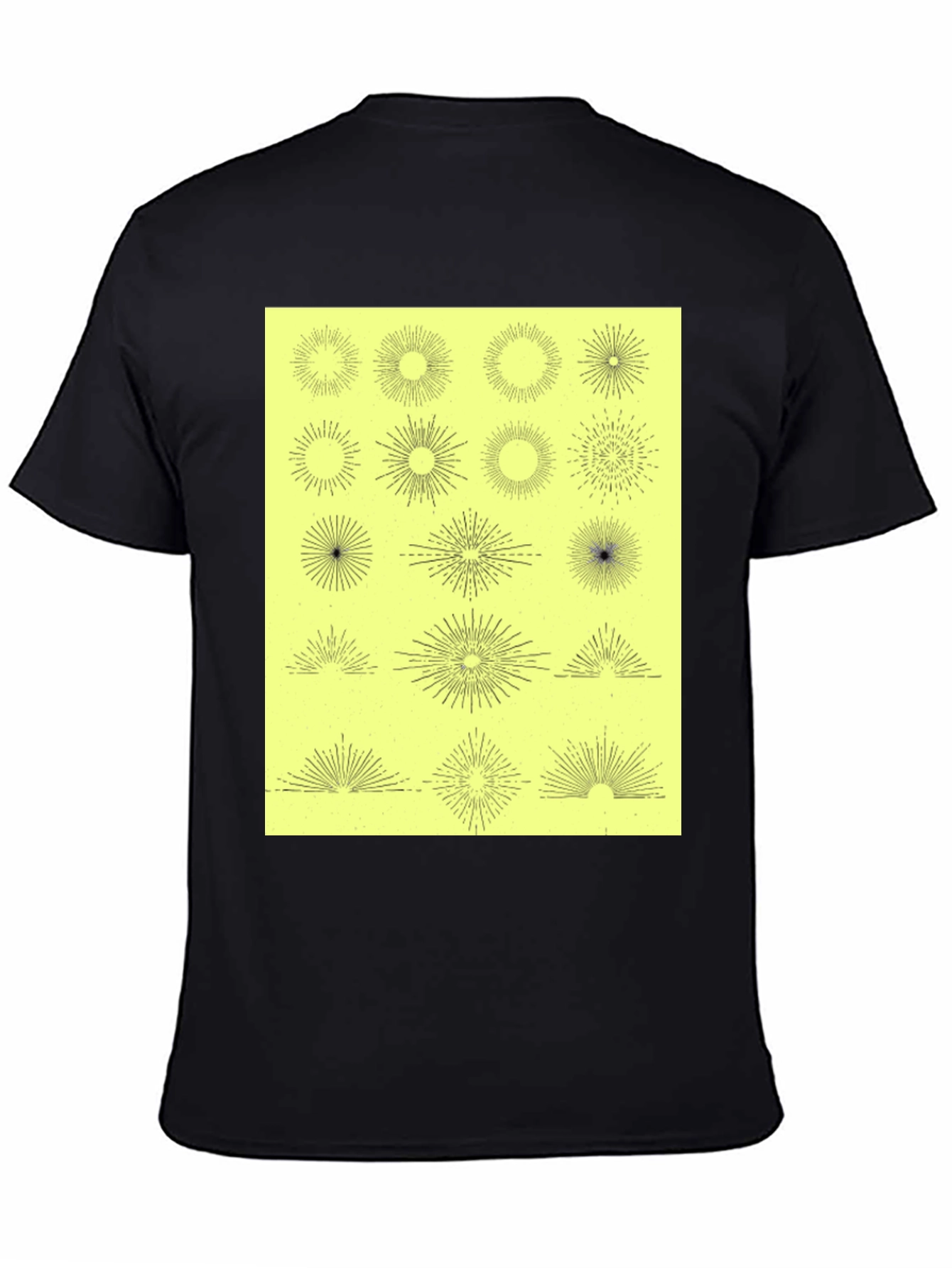 Starburst Graphic Print Black T-Shirt