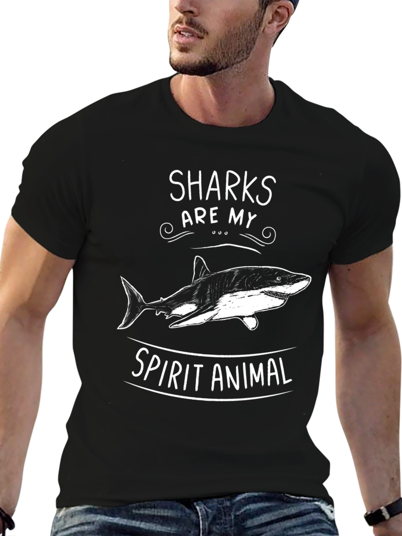 Sharks Are My Spirit Animal Black T-Shirt