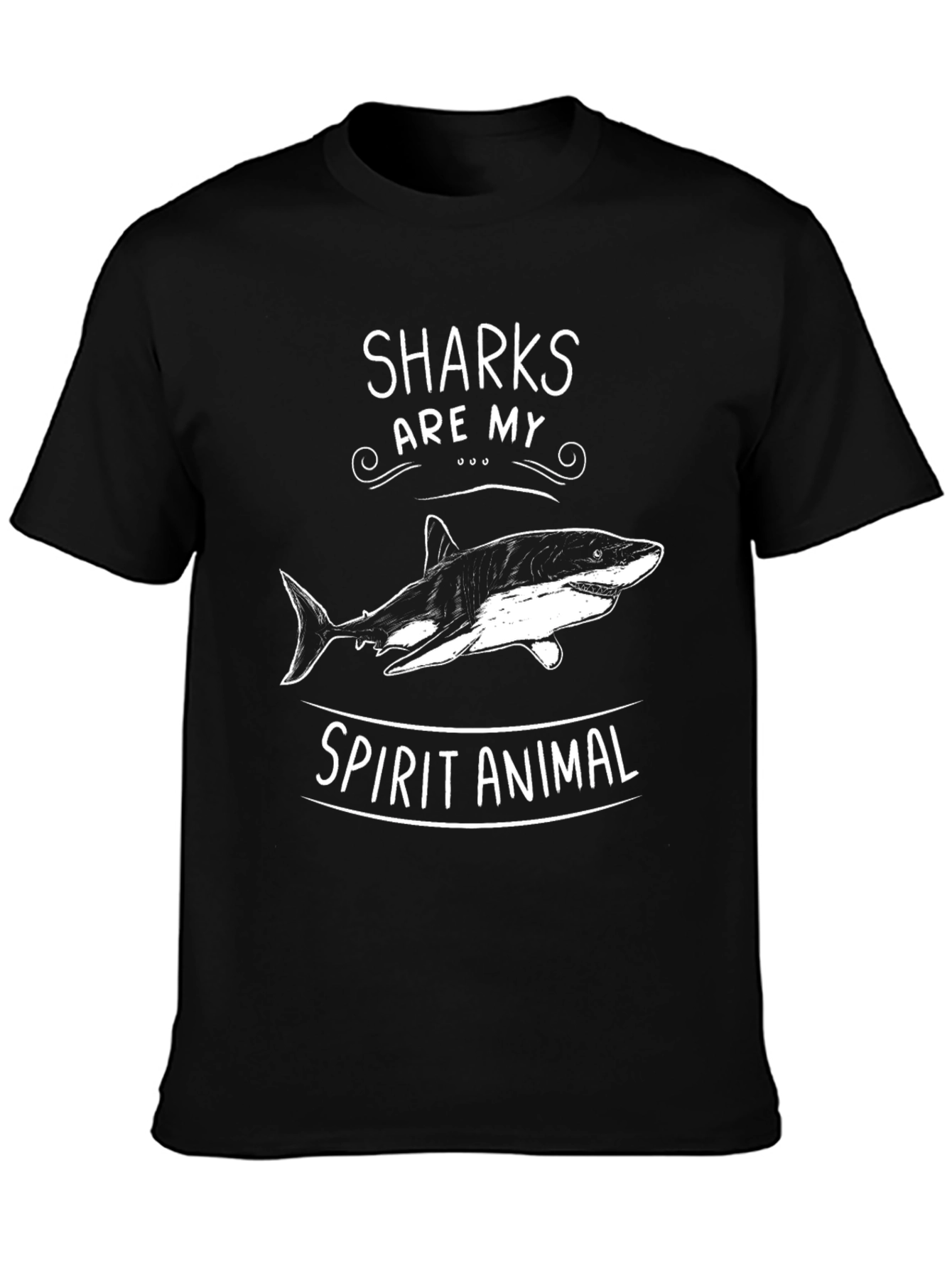 Sharks Are My Spirit Animal Black T-Shirt