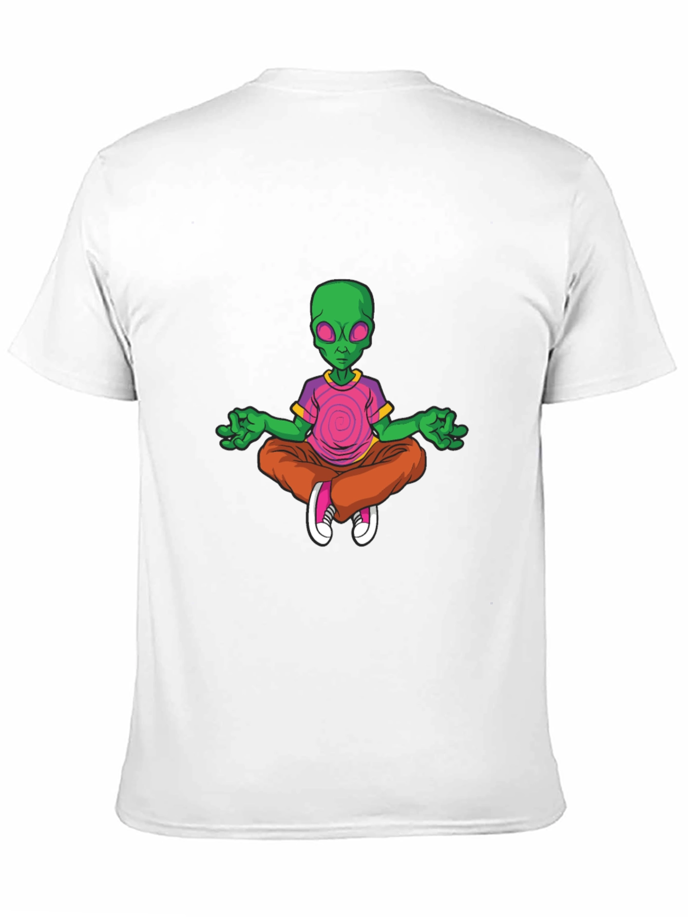 Meditating Alien Graphic Tee - Relaxed Fit Black
