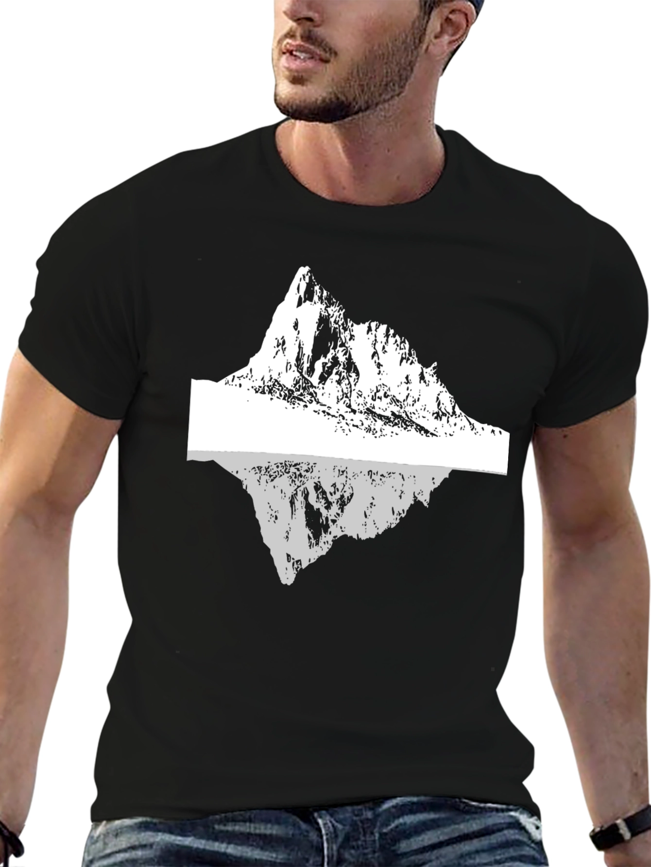 Mountain Reflection Graphic Tee - Black