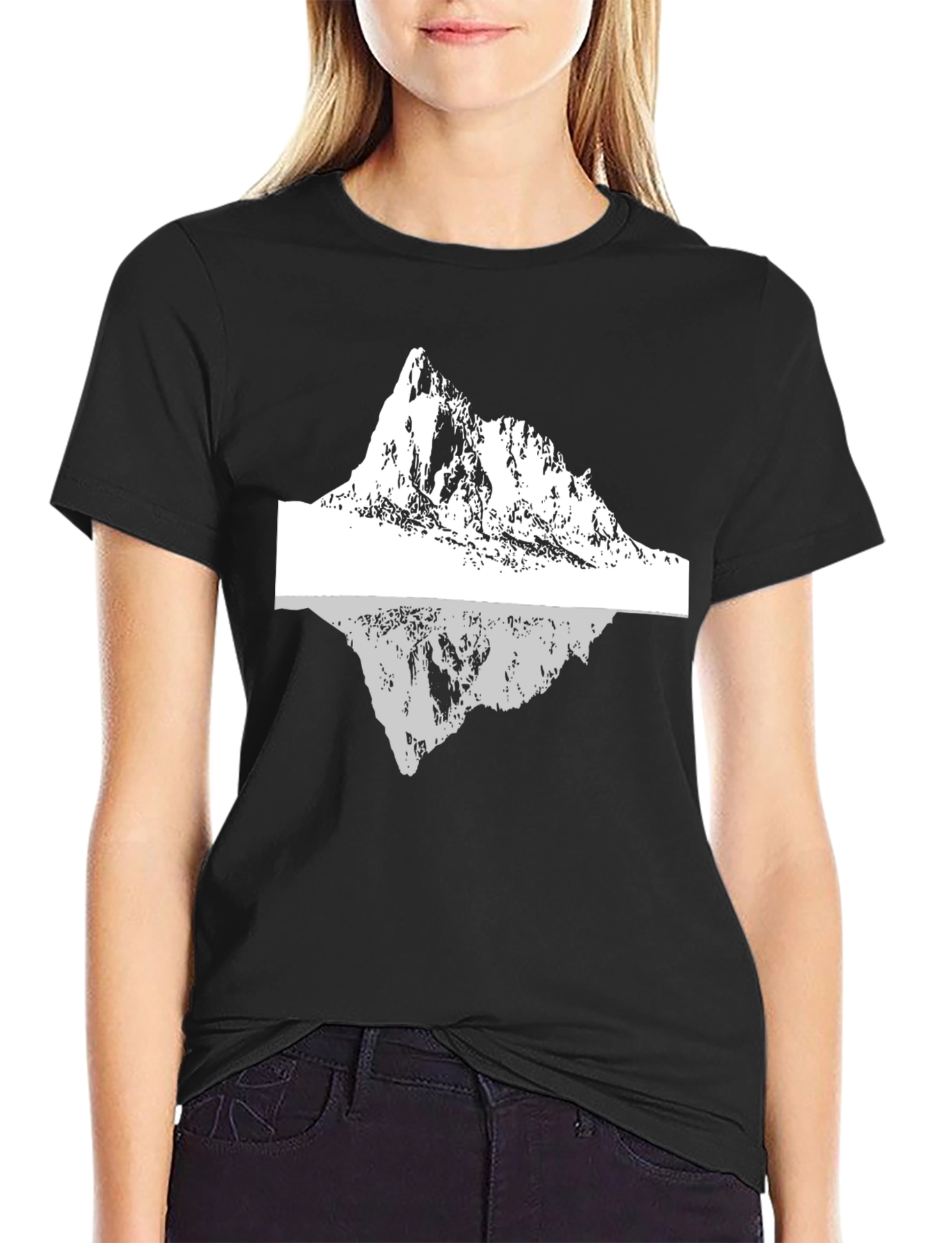 Mountain Reflection Graphic Tee - Black