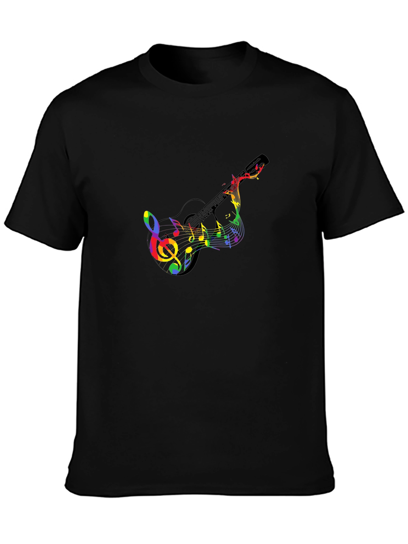 Rainbow Music Guitar Graphic T-Shirt