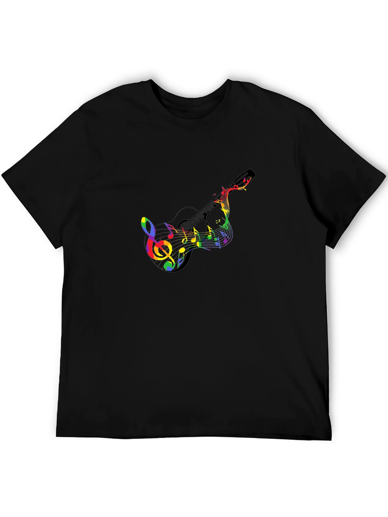 Rainbow Music Guitar Graphic T-Shirt