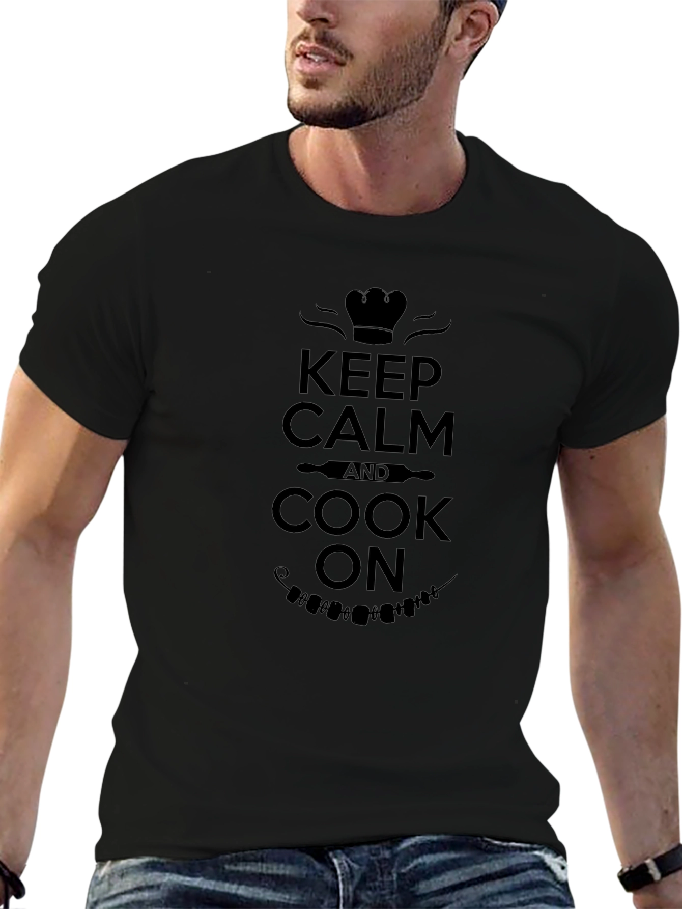 Keep Calm and Cook On Black T-Shirt