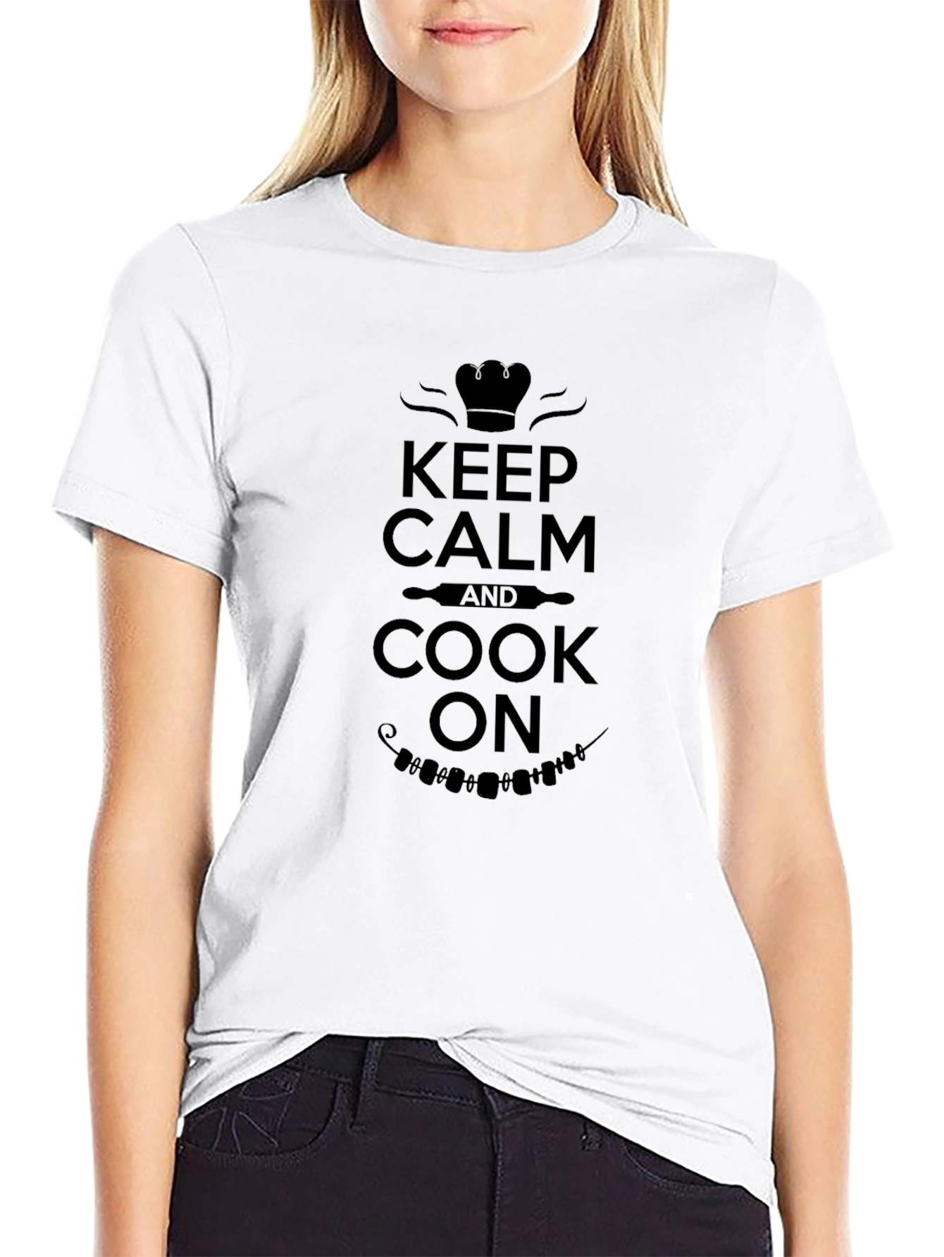 Keep Calm and Cook On Black T-Shirt