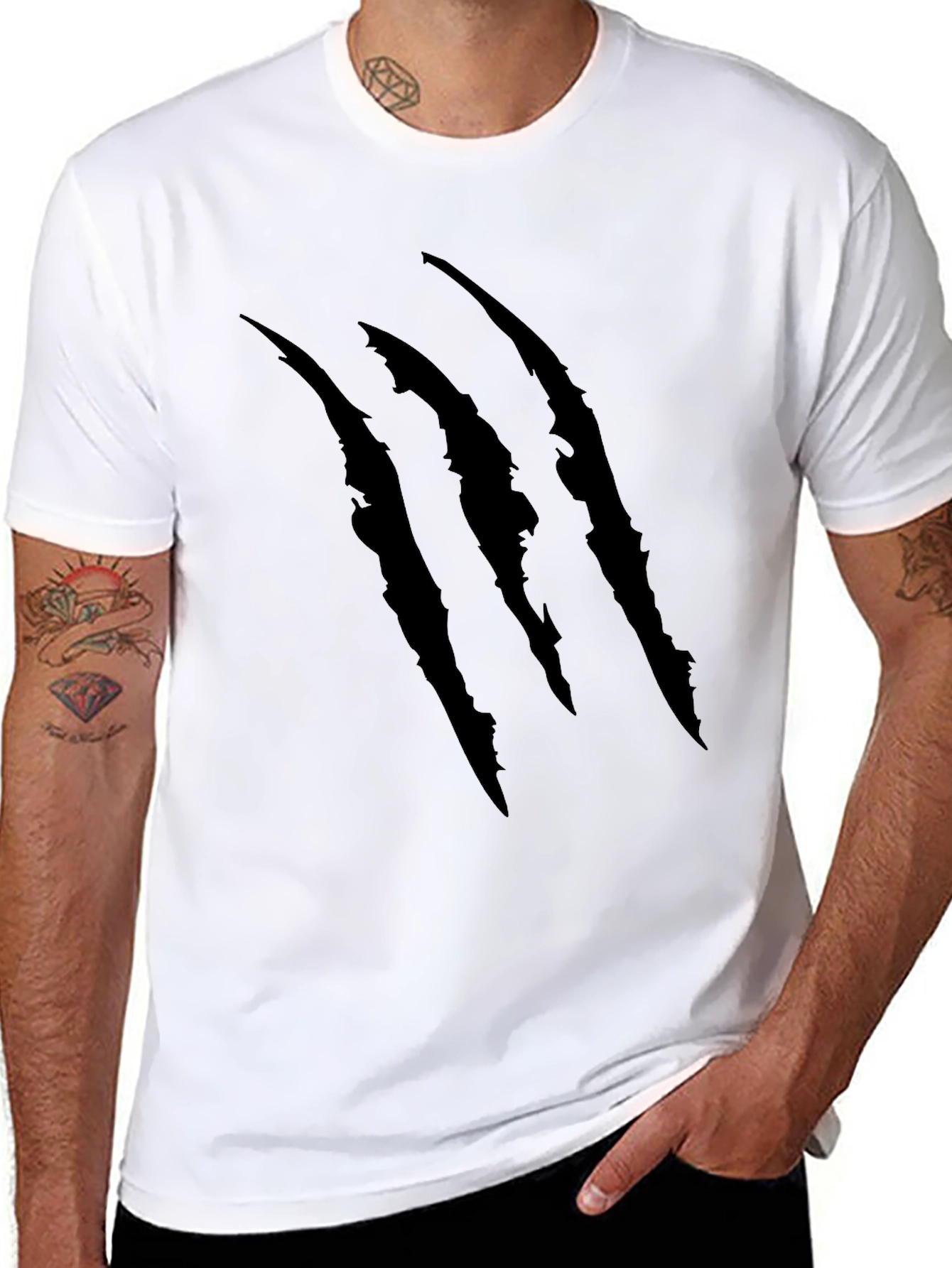 Claw Mark Graphic Print T-Shirt
