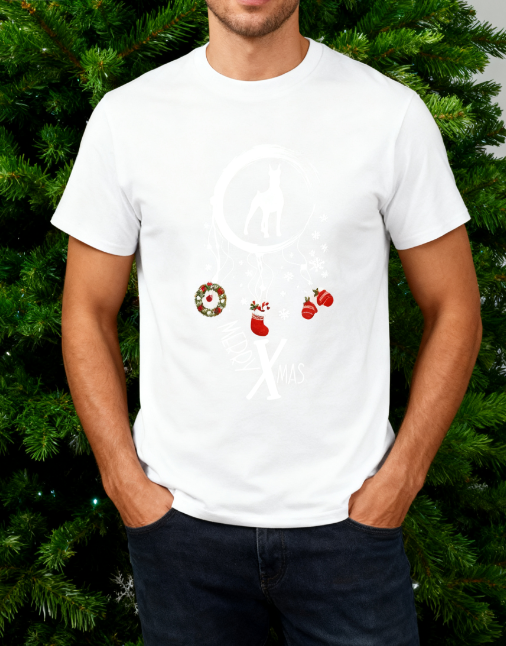 Merry X'mas Dog Graphic T-Shirt - 100% Cotton, Christmas Exclusive for Pet Lovers & Festive Occasions