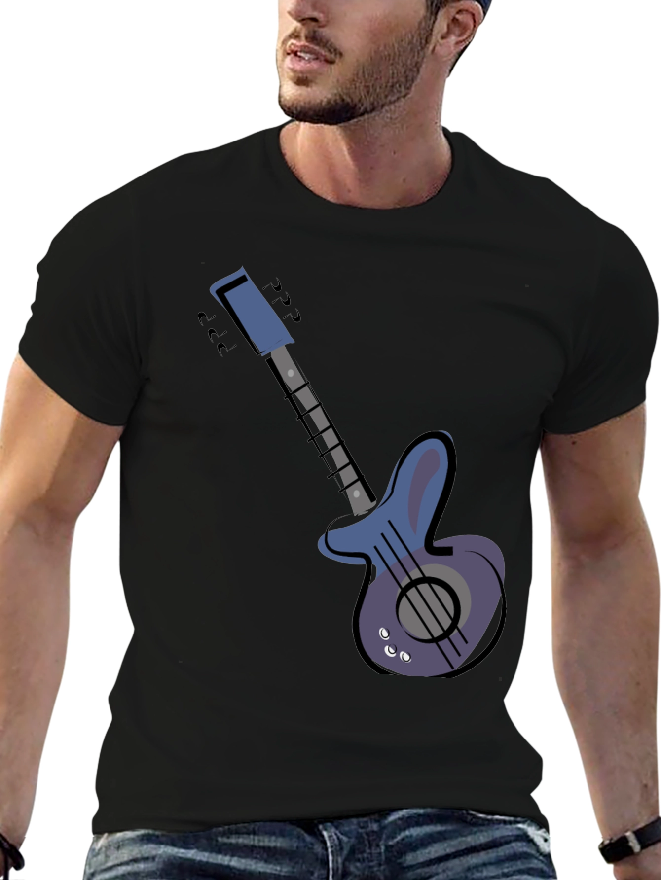 Electric Guitar Graphic Tee - Black Unisex T-Shirt