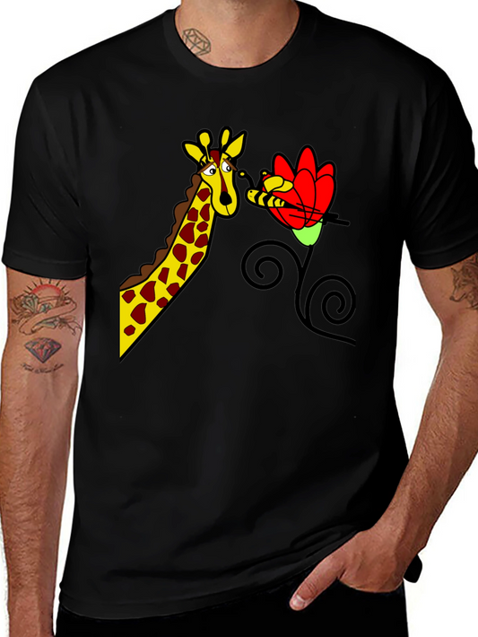 Giraffe & Flower Graphic Tee