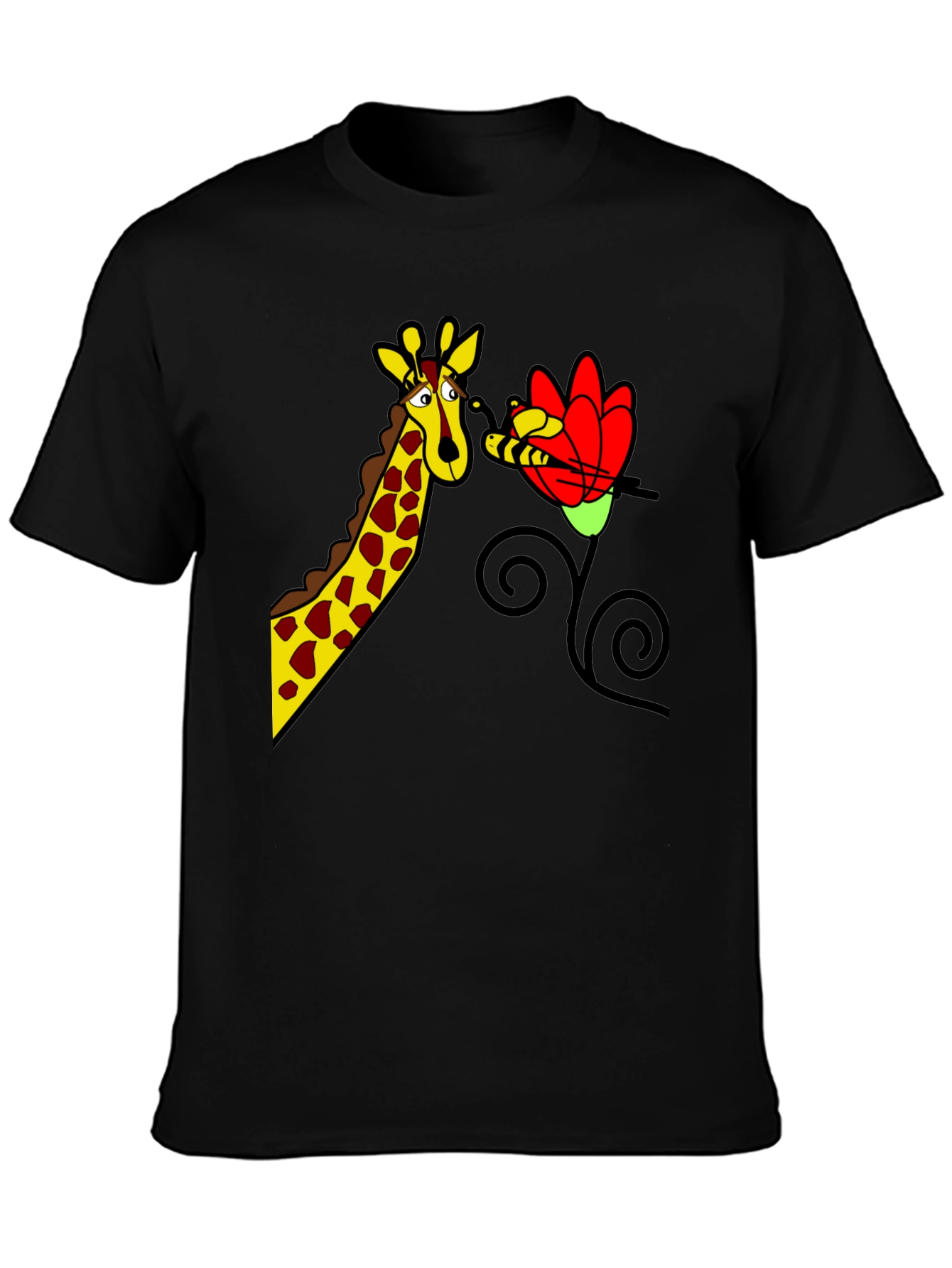Giraffe & Flower Graphic Tee