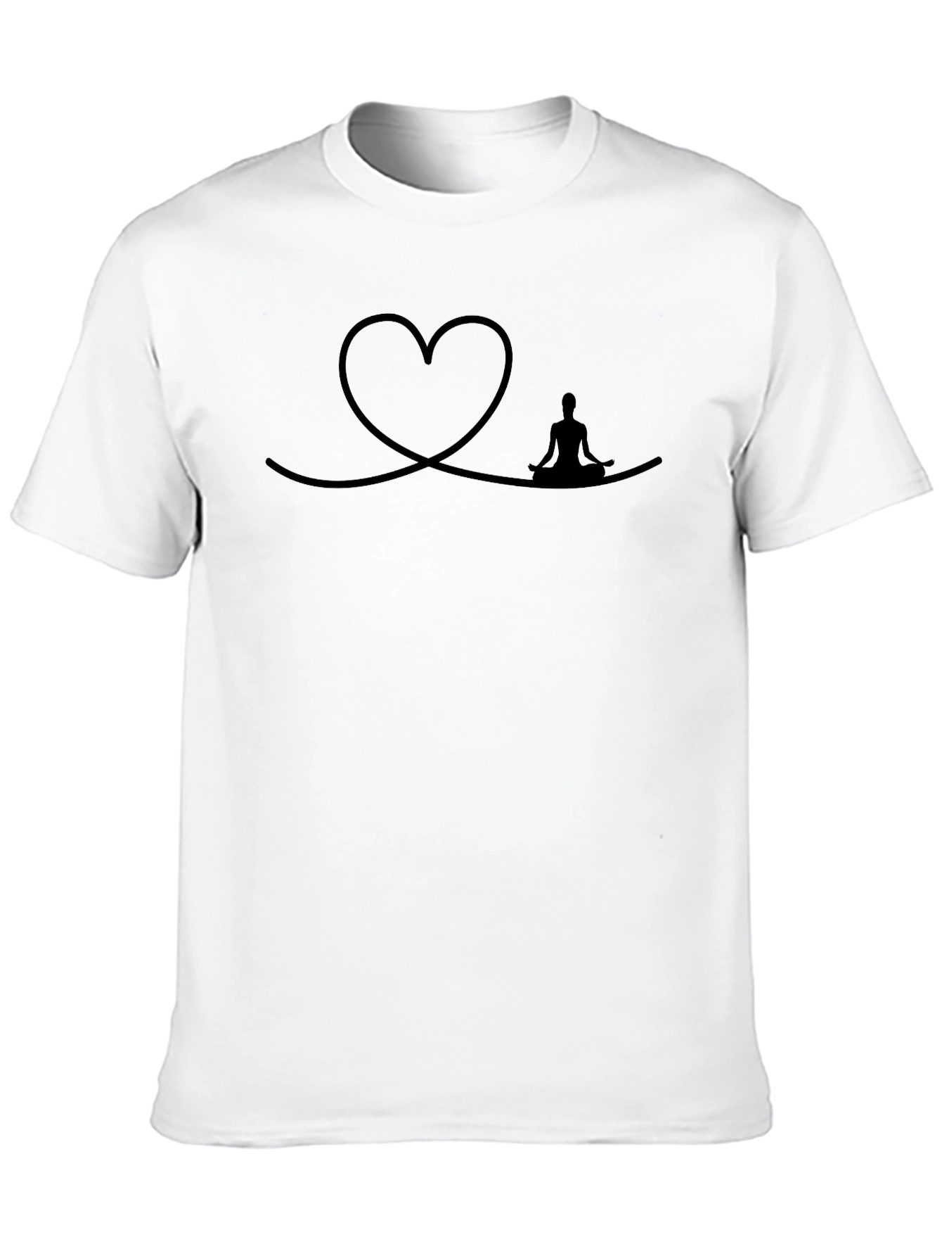 Heart & Yogi Graphic Tee - Black Casual Shirt