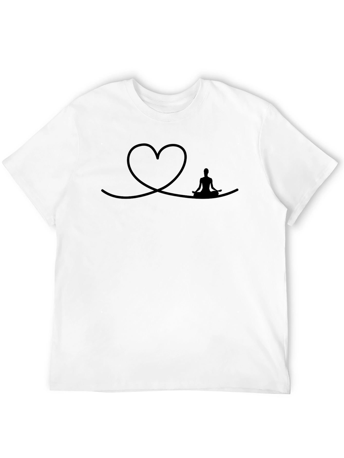Heart & Yogi Graphic Tee - Black Casual Shirt