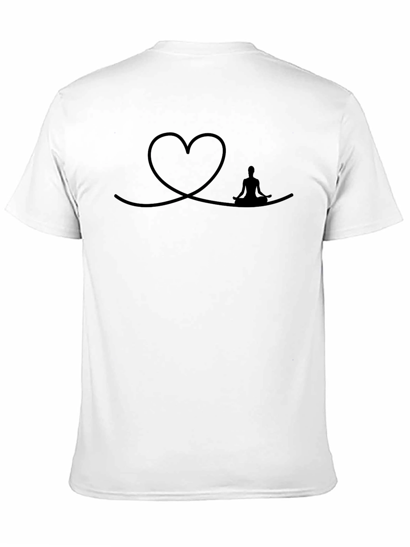 Heart & Yogi Graphic Tee - Black Casual Shirt
