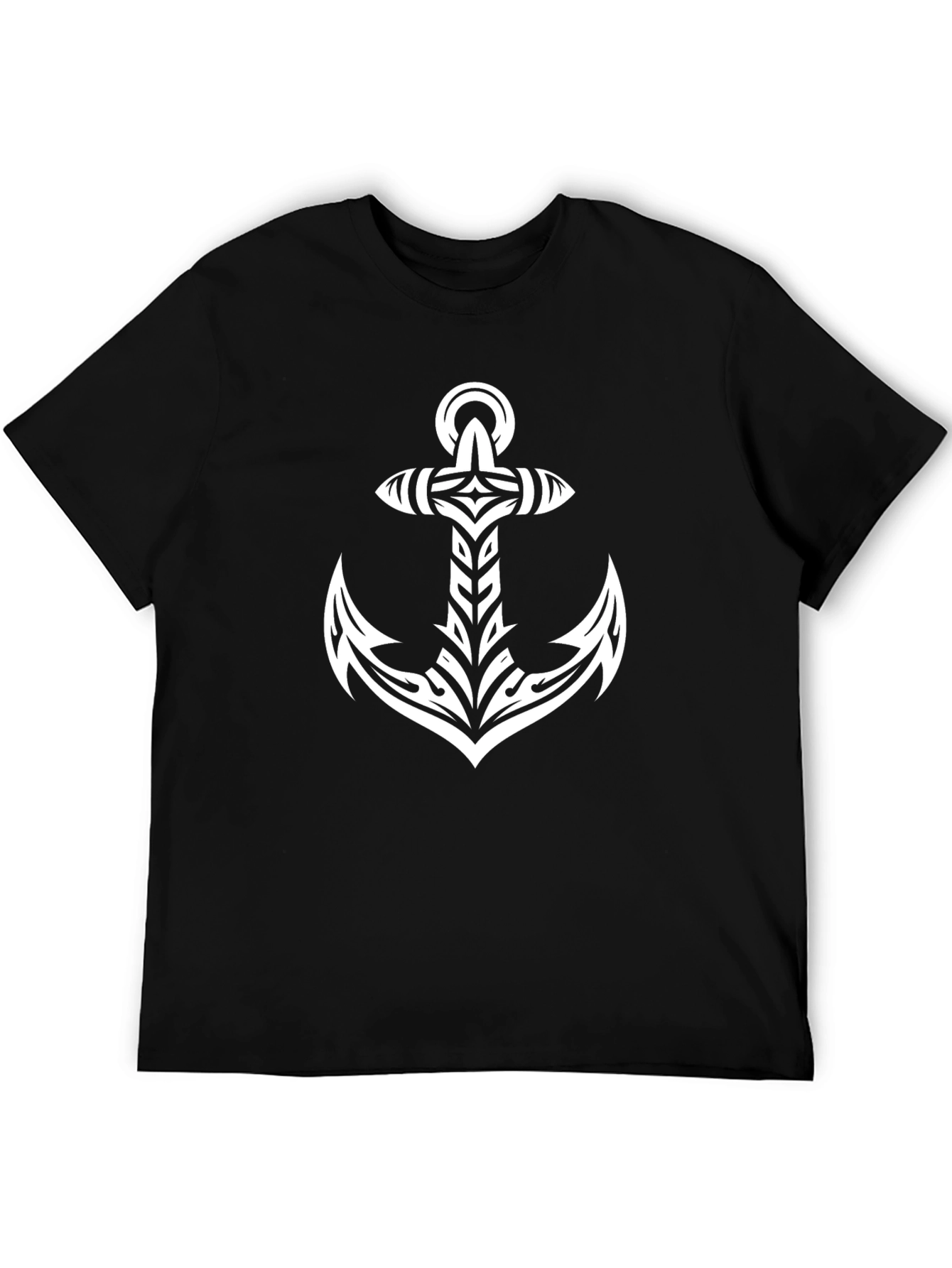 Tribal Anchor Graphic Black T-Shirt