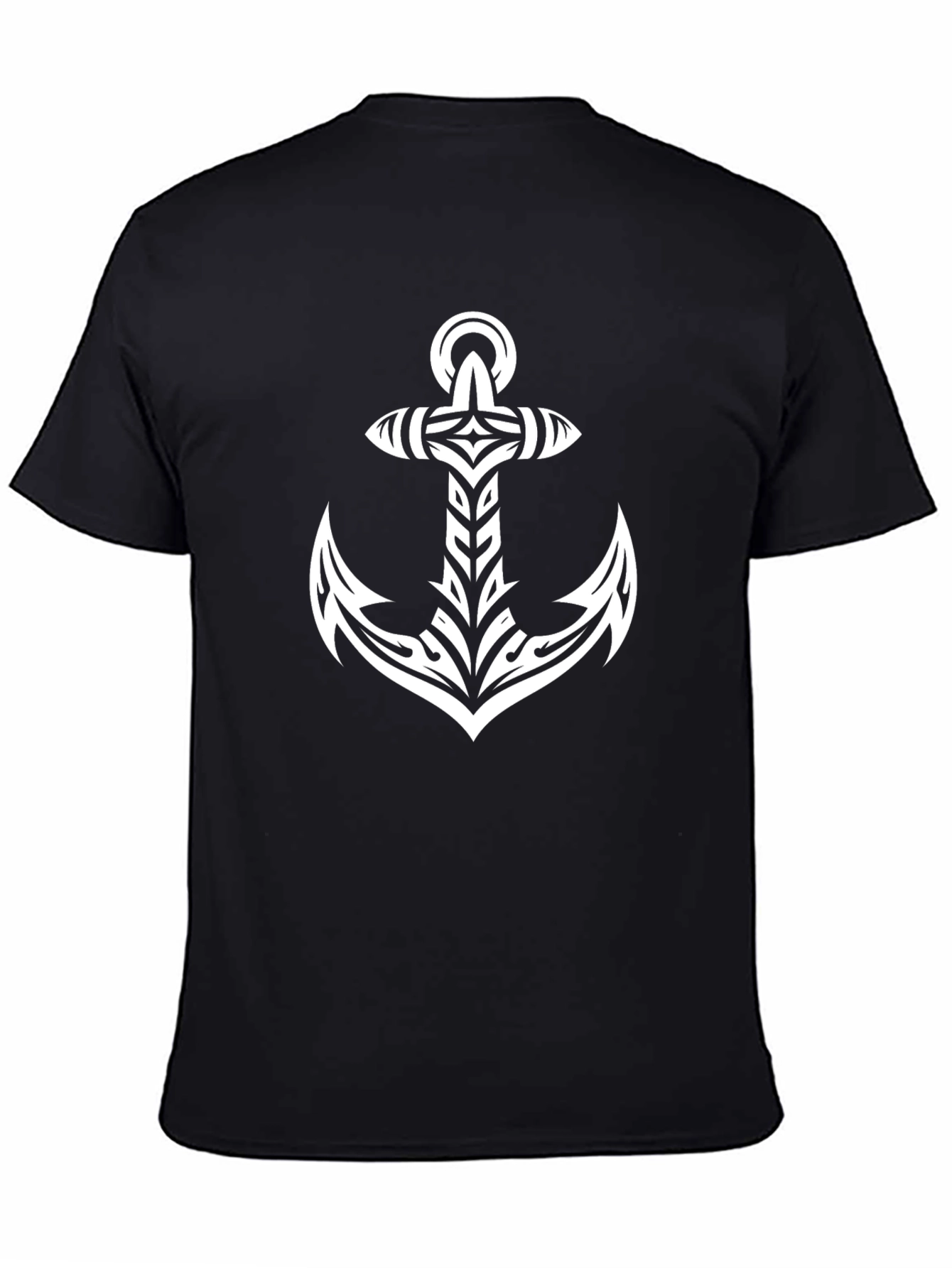 Tribal Anchor Graphic Black T-Shirt