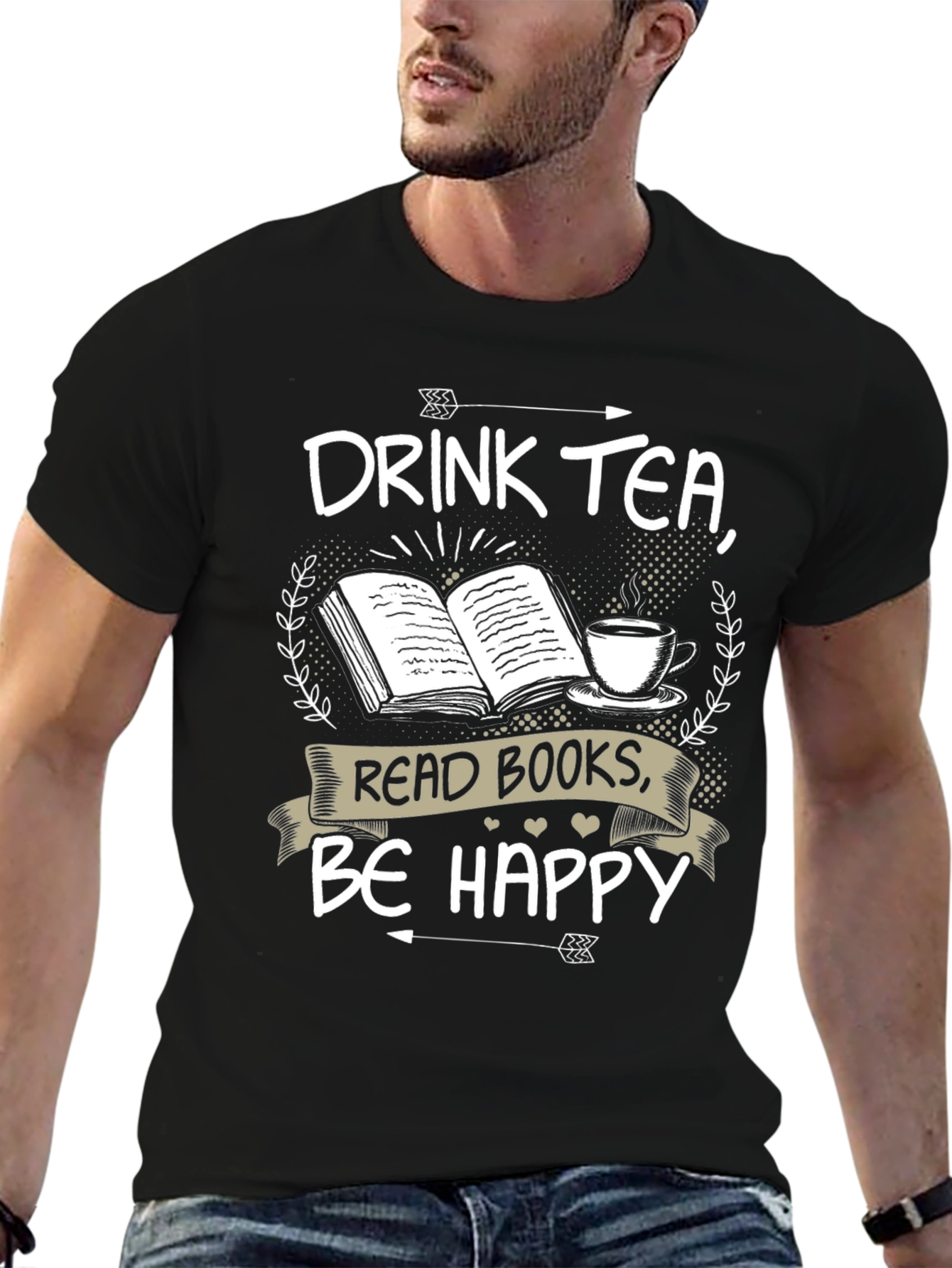Drink Tea Read Books Be Happy T-Shirt