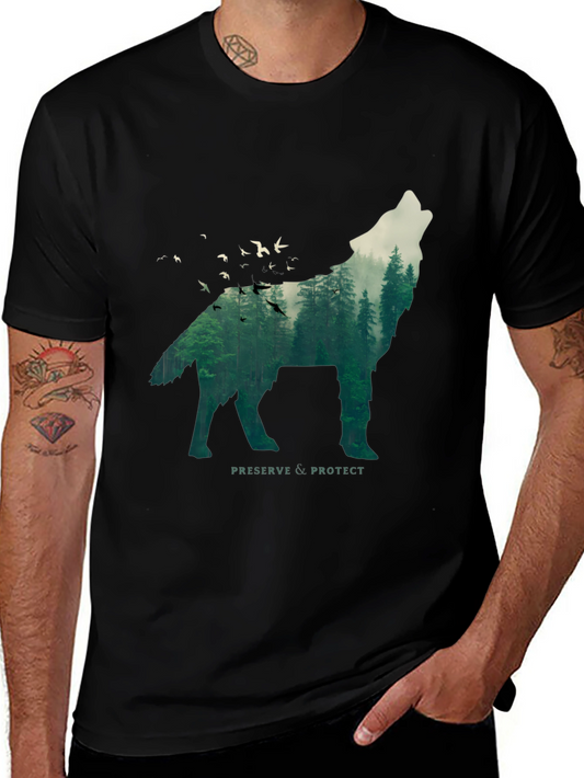 Wolf & Forest Graphic Tee - Preserve & Protect