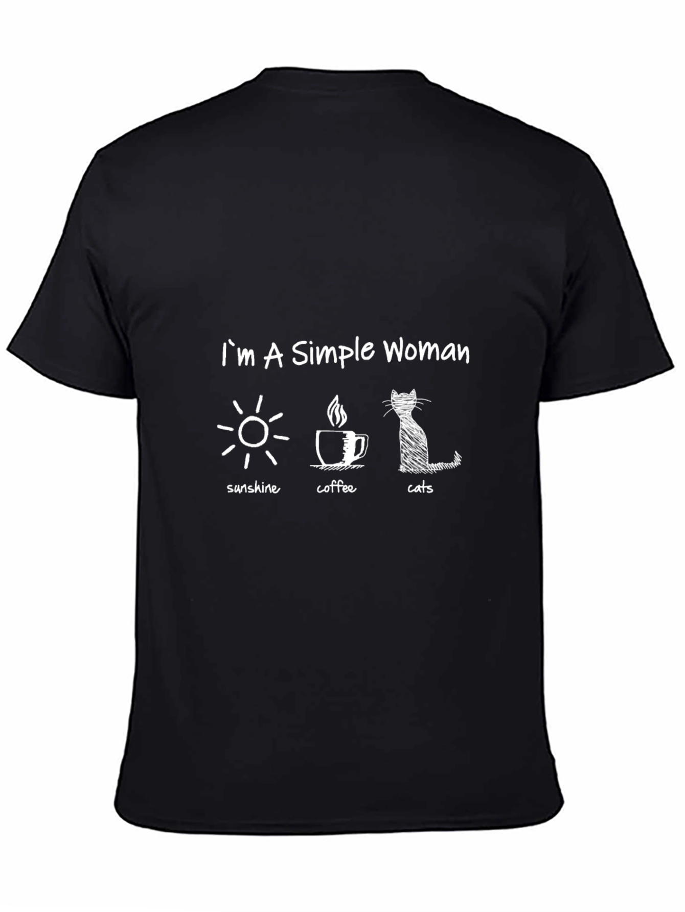 Simple Woman T-Shirt - Sunshine Coffee Cats Graphic Tee