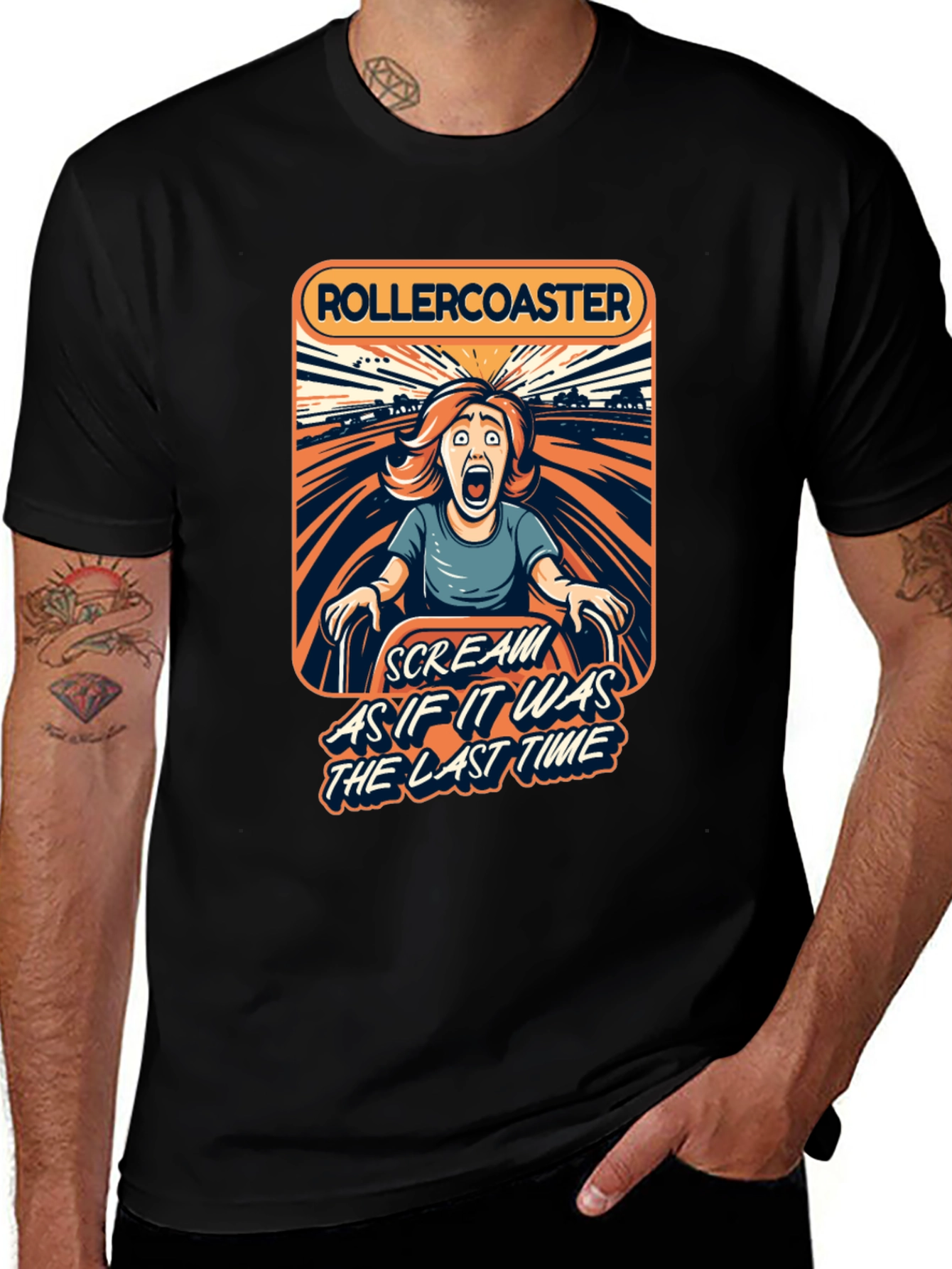 Rollercoaster Scream T-Shirt - Last Time Ride!