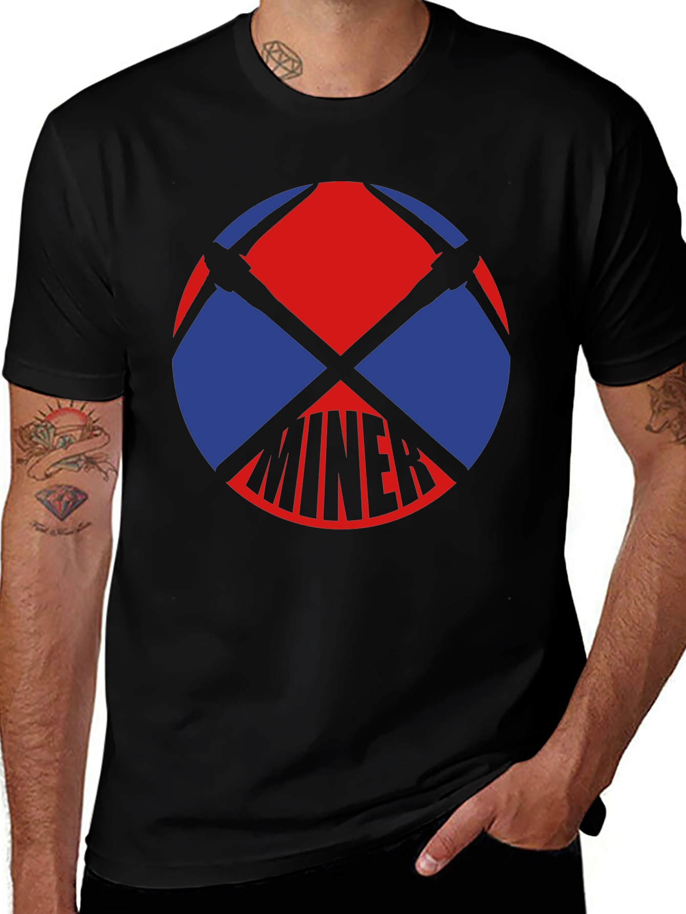 Miner Graphic T-Shirt - Black Cotton Tee