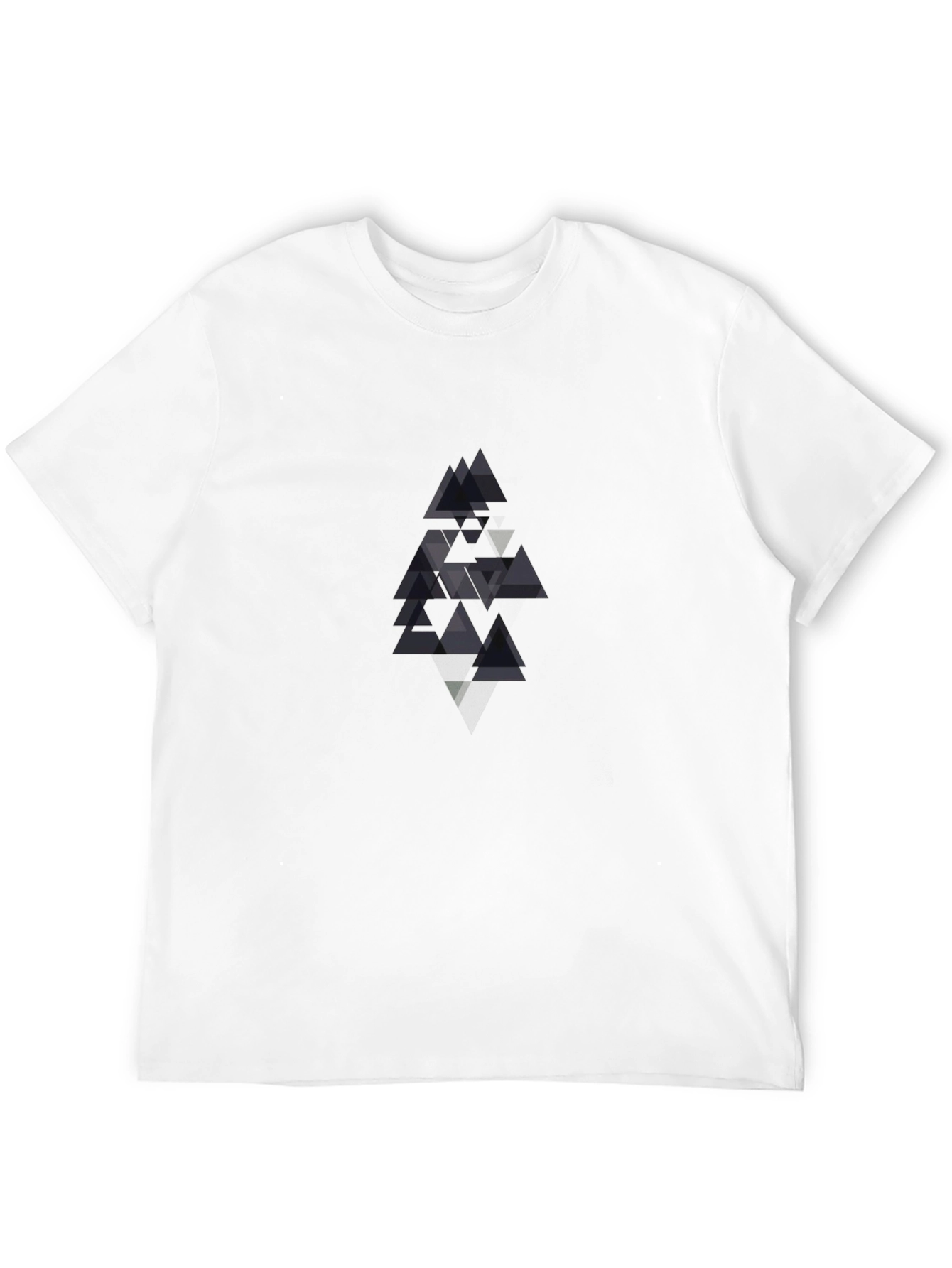 Modern Geometric Triangle Tee - Black Cotton Comfort