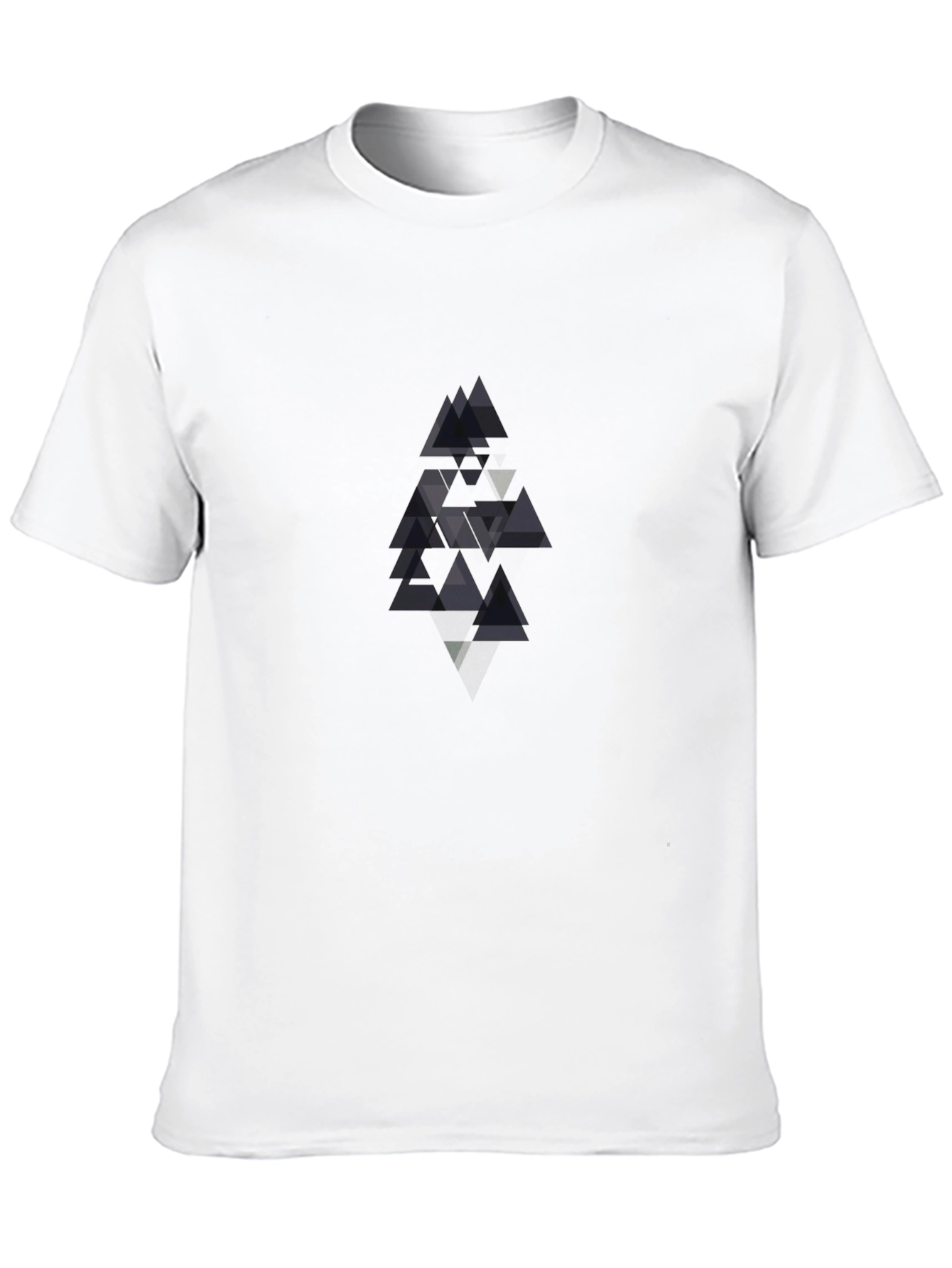 Modern Geometric Triangle Tee - Black Cotton Comfort
