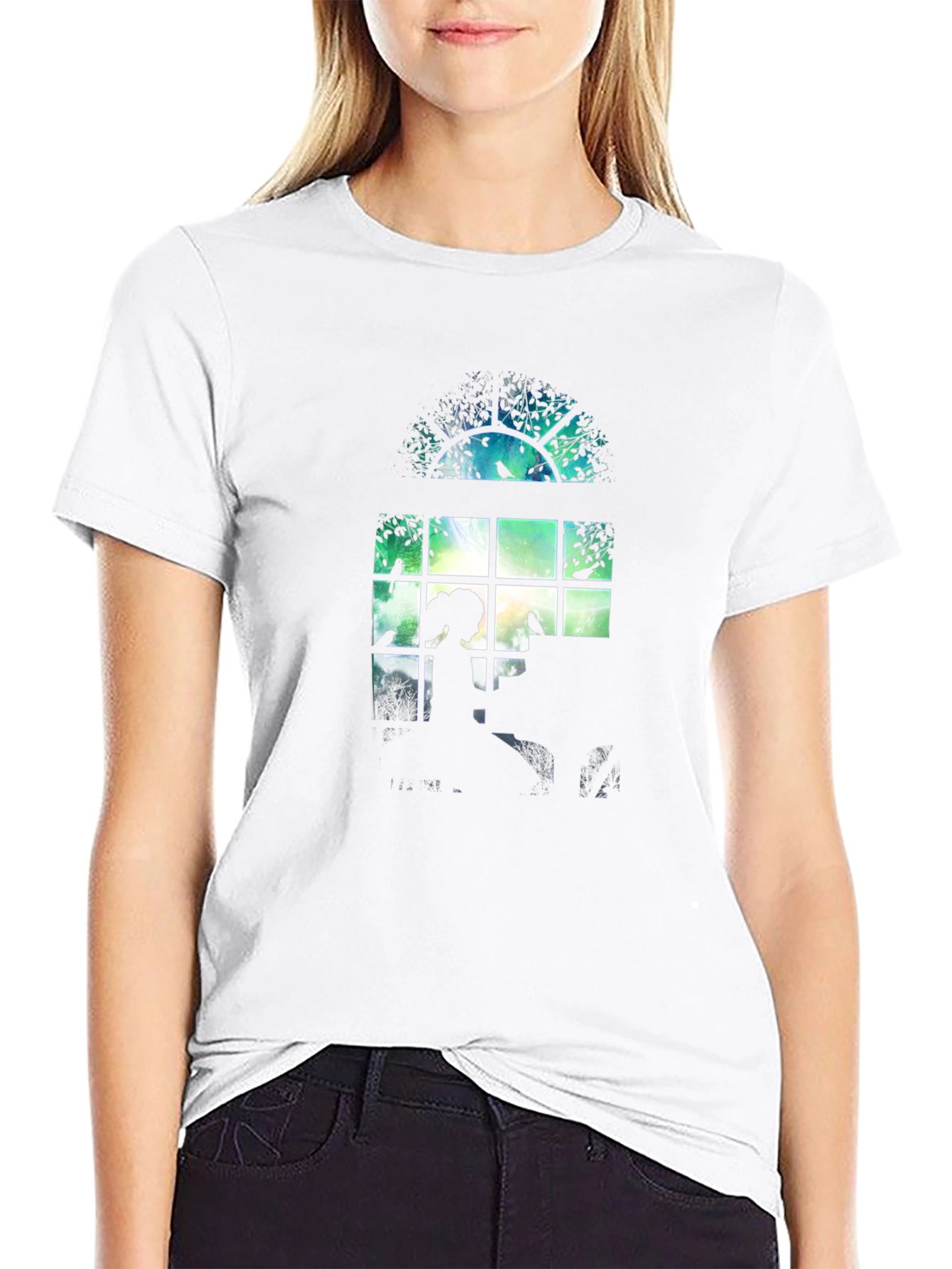 Silhouette Window Tee - Artistic Graphic Print