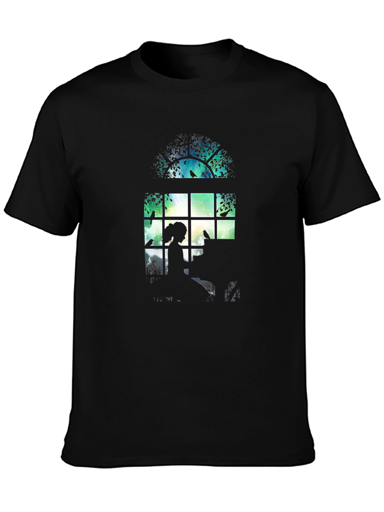 Silhouette Window Tee - Artistic Graphic Print