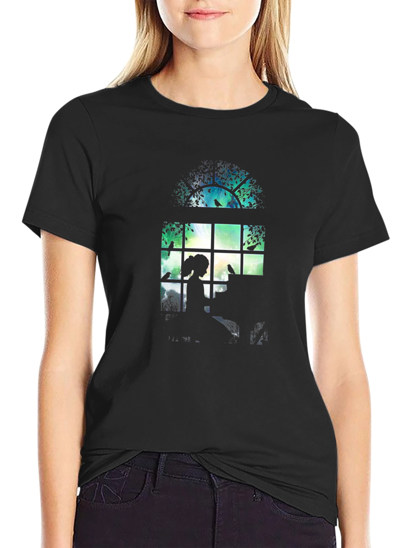Silhouette Window Tee - Artistic Graphic Print