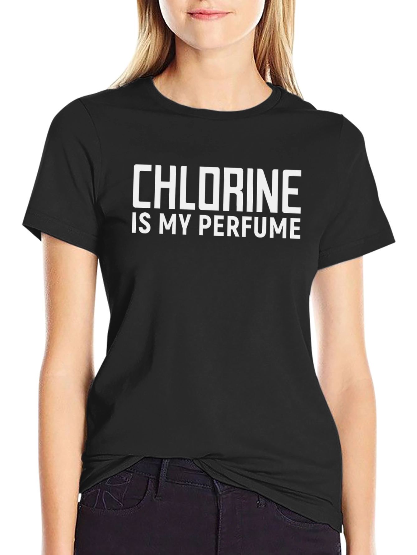 Chlorine is My Perfume Graphic T-Shirt - Black