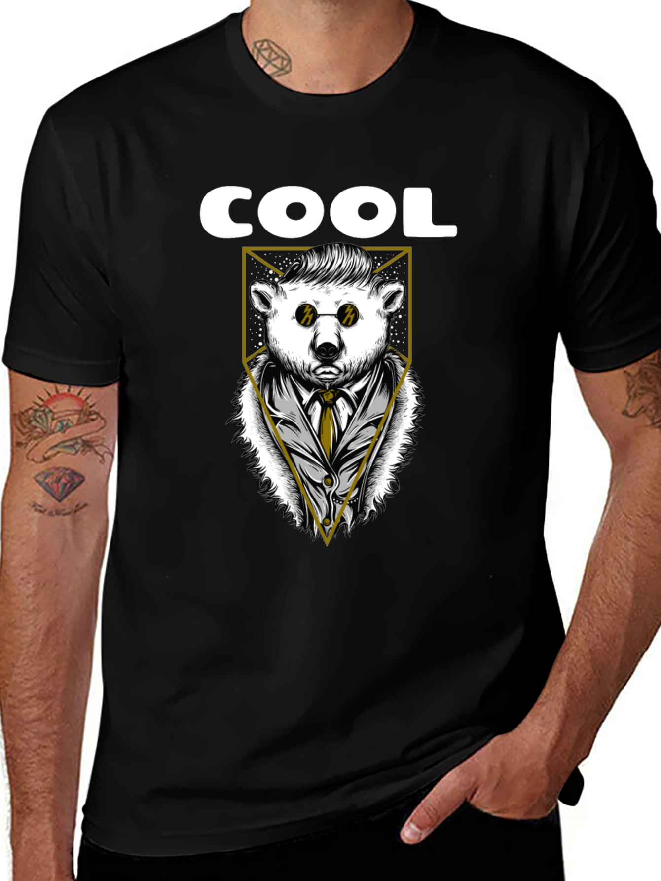 Cool Bear Graphic Tee - Stylish Black T-Shirt