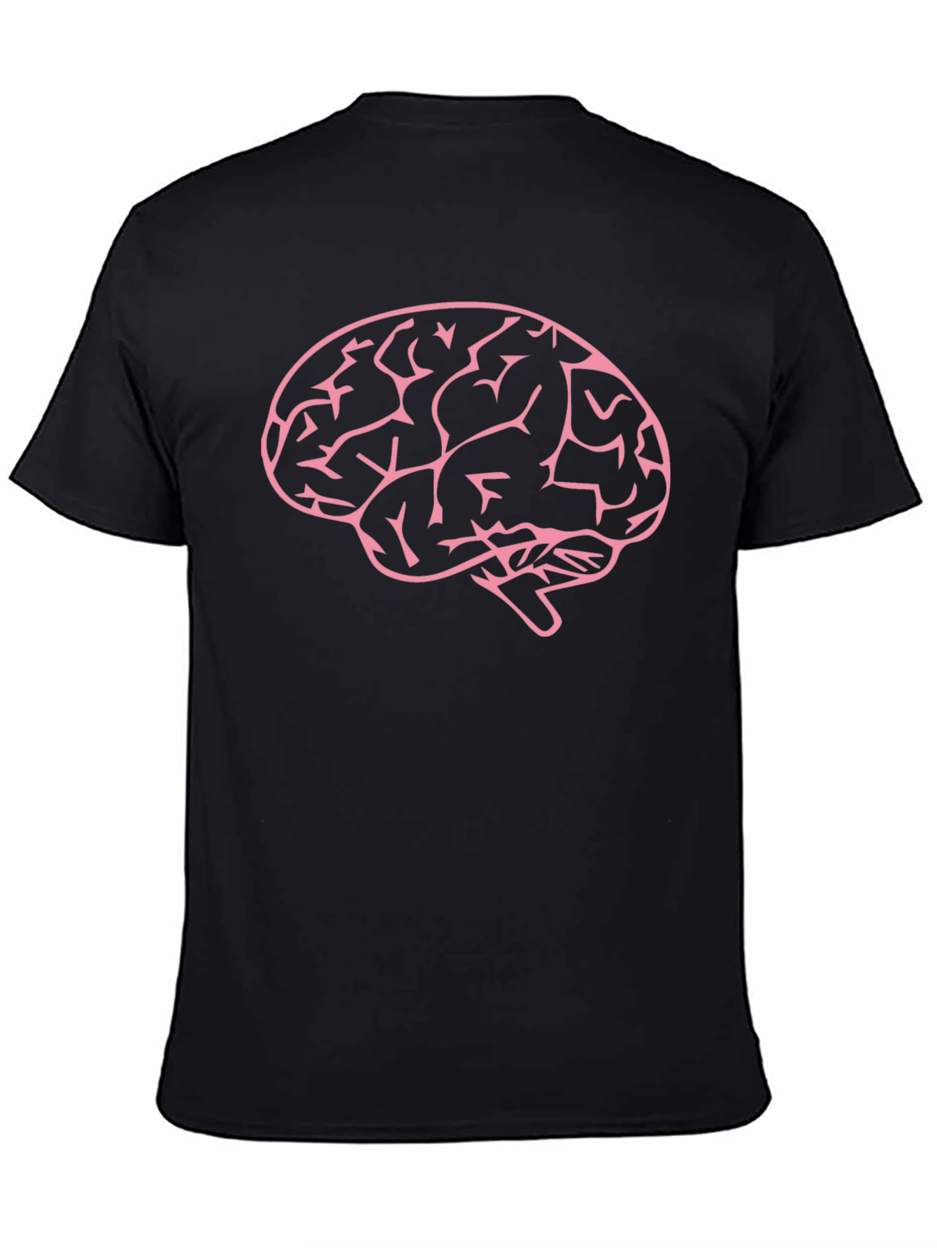 Brain Graphic Tee - Mens Black Cotton T-Shirt