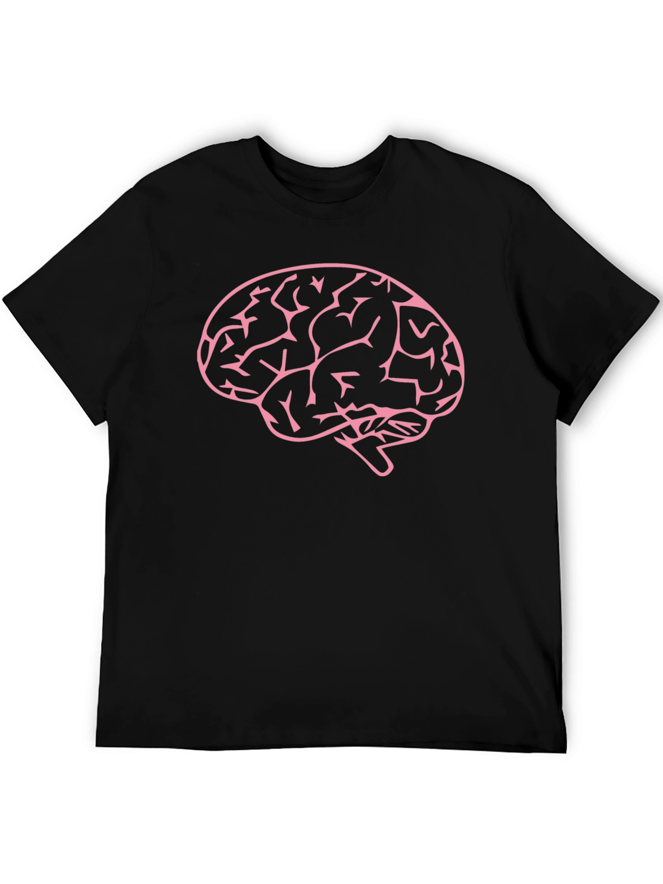 Brain Graphic Tee - Mens Black Cotton T-Shirt