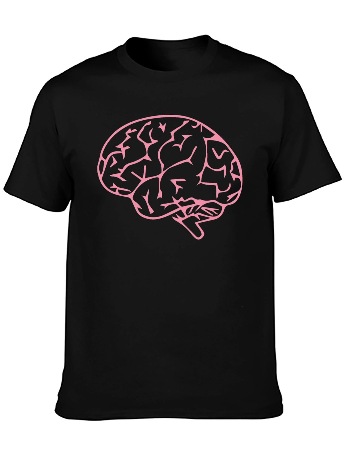 Brain Graphic Tee - Mens Black Cotton T-Shirt