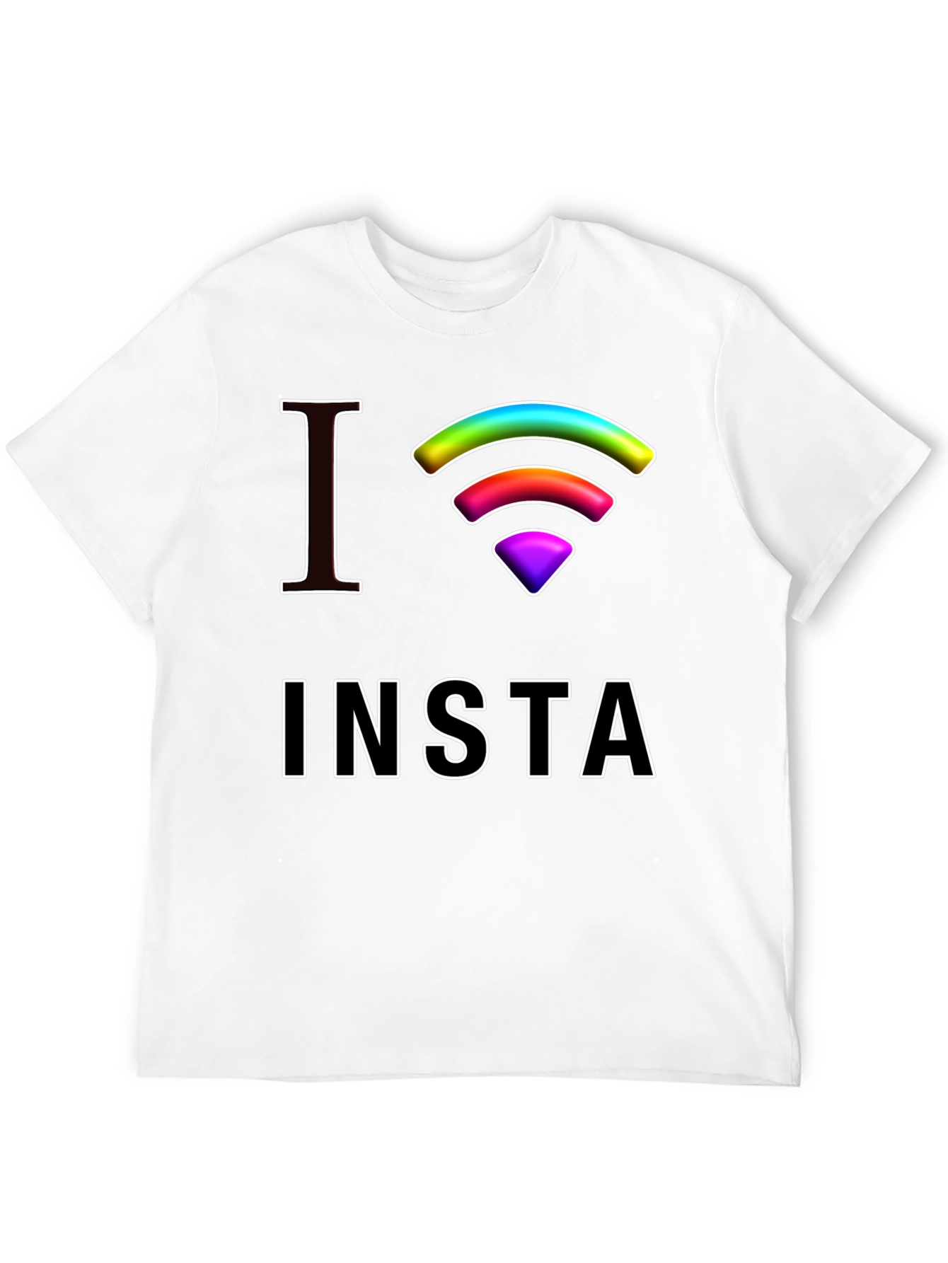 I Love Insta Rainbow Wifi Black T-Shirt