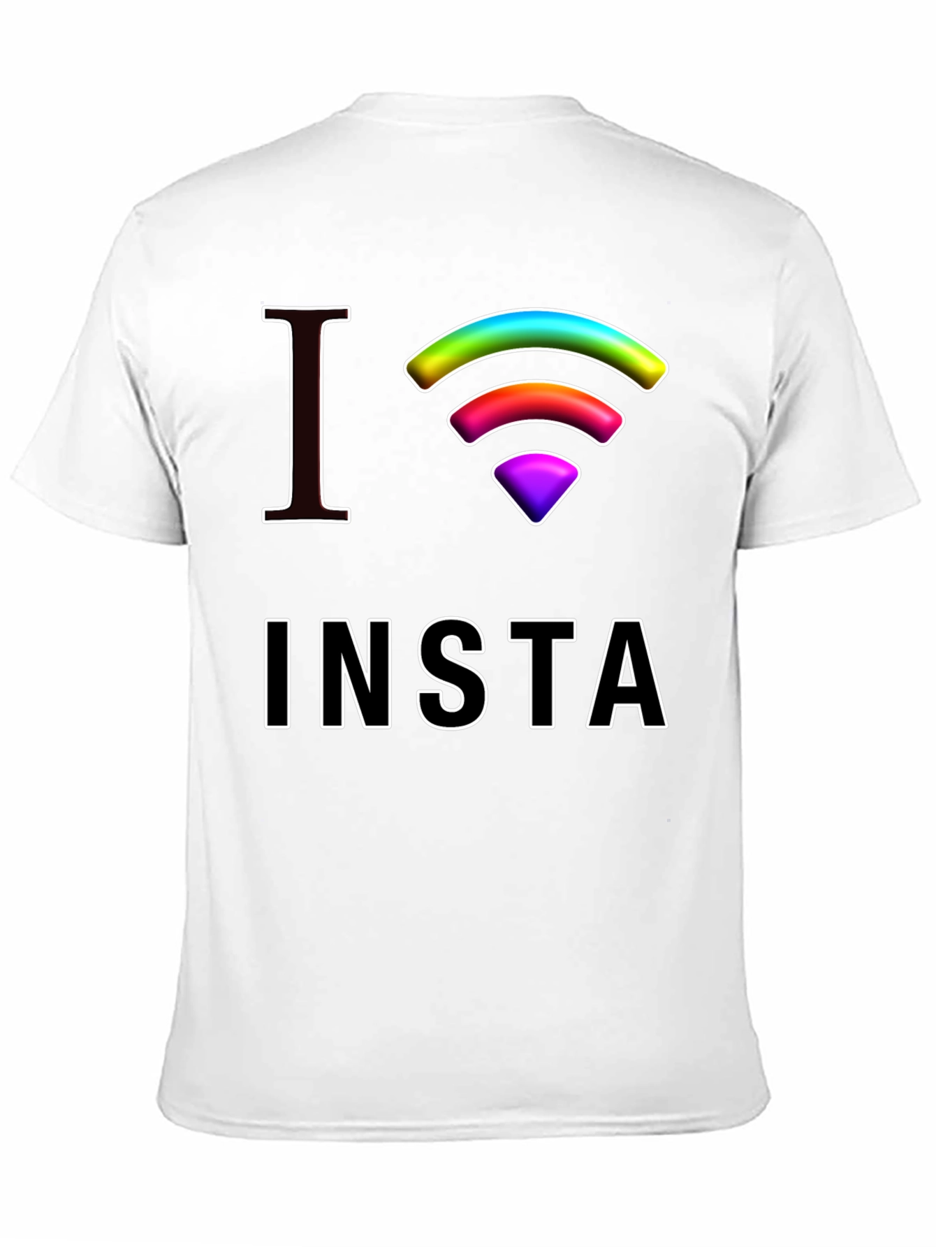 I Love Insta Rainbow Wifi Black T-Shirt