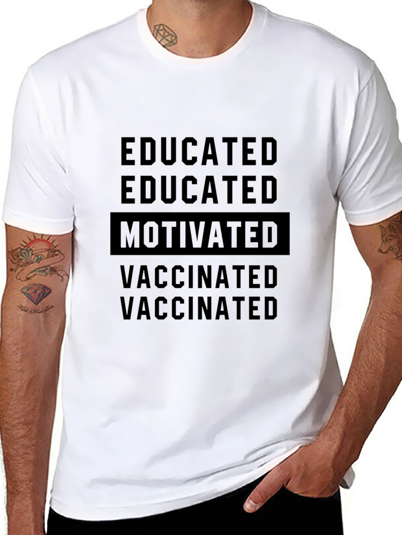 Educated Motivated Vaccinated Graphic Tee