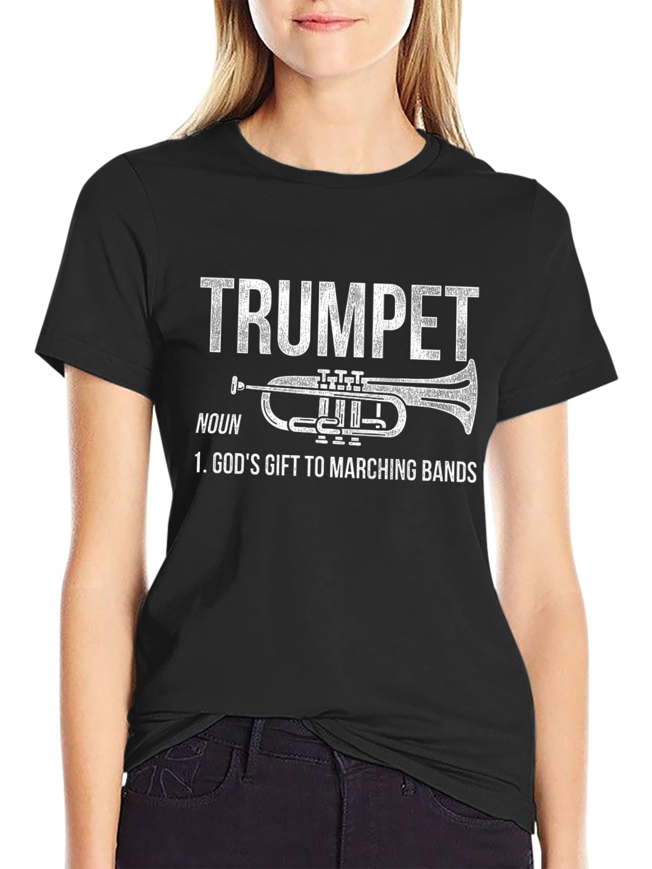 Trumpet Gods Gift to Marching Bands Black T-Shirt
